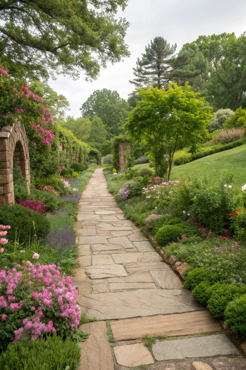 Structured pathways provide both beauty and practicality.