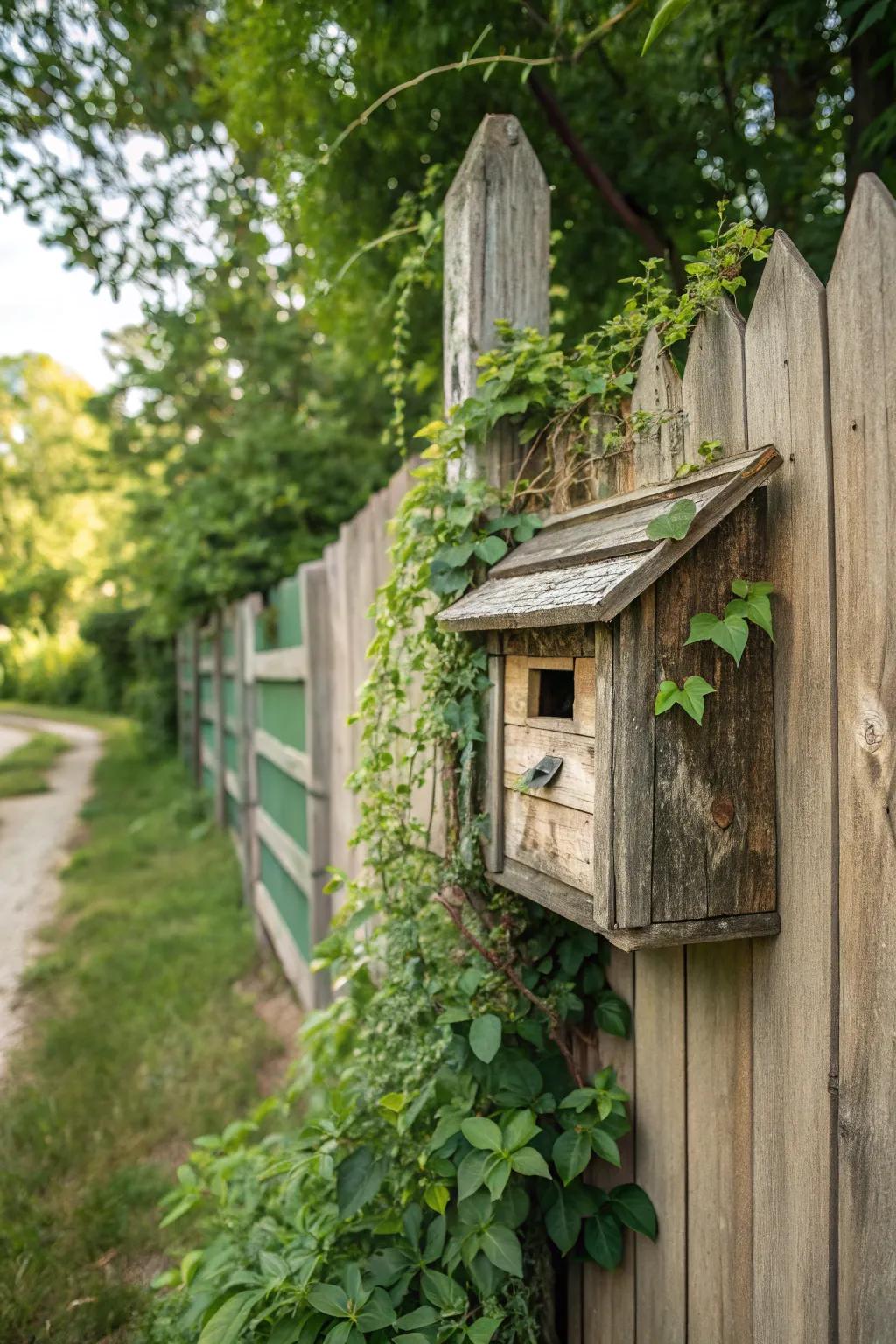 A rustic wooden mailbox that brings a natural touch to your home.