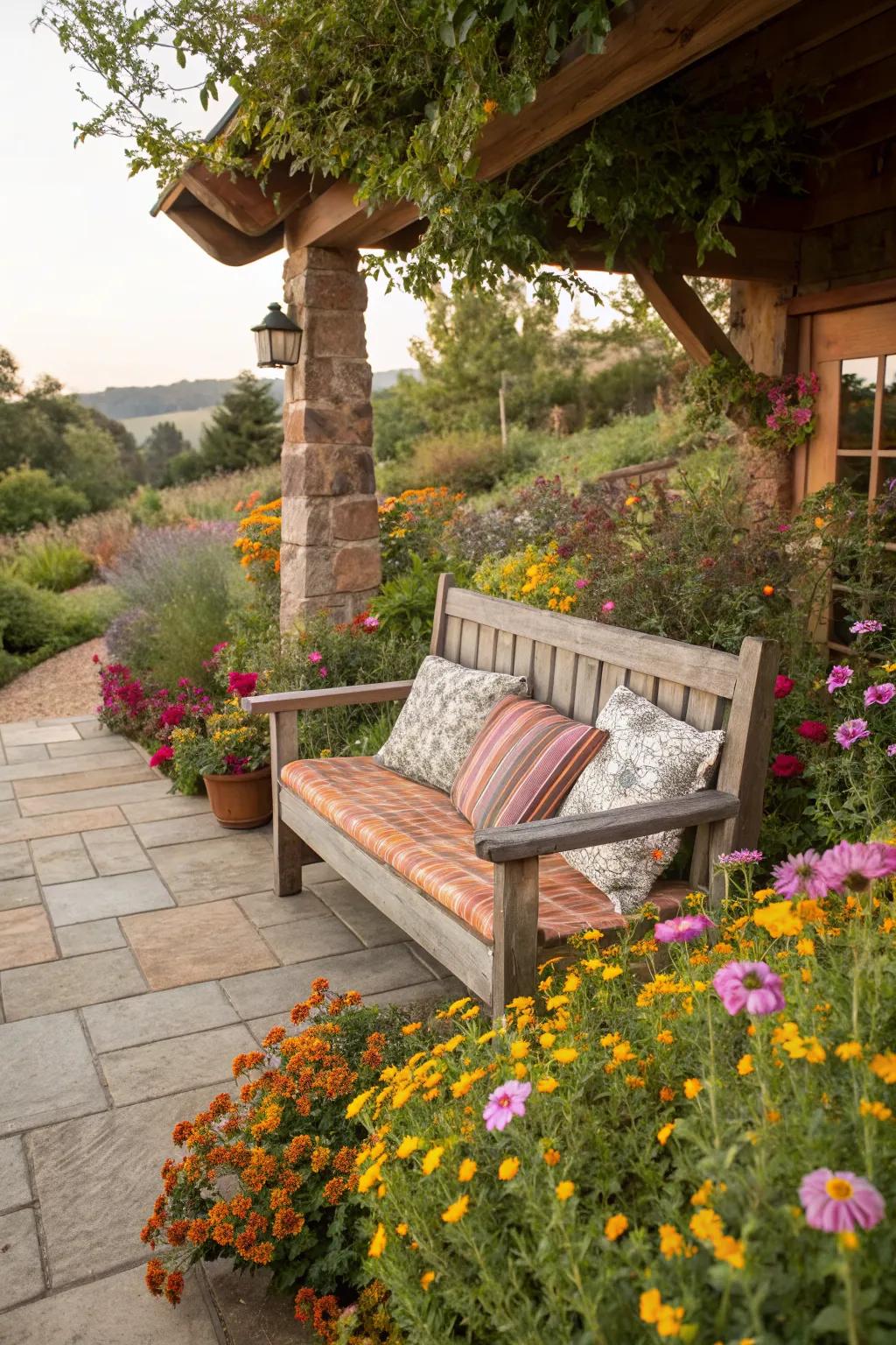 Relax and unwind amidst a sea of wildflowers.