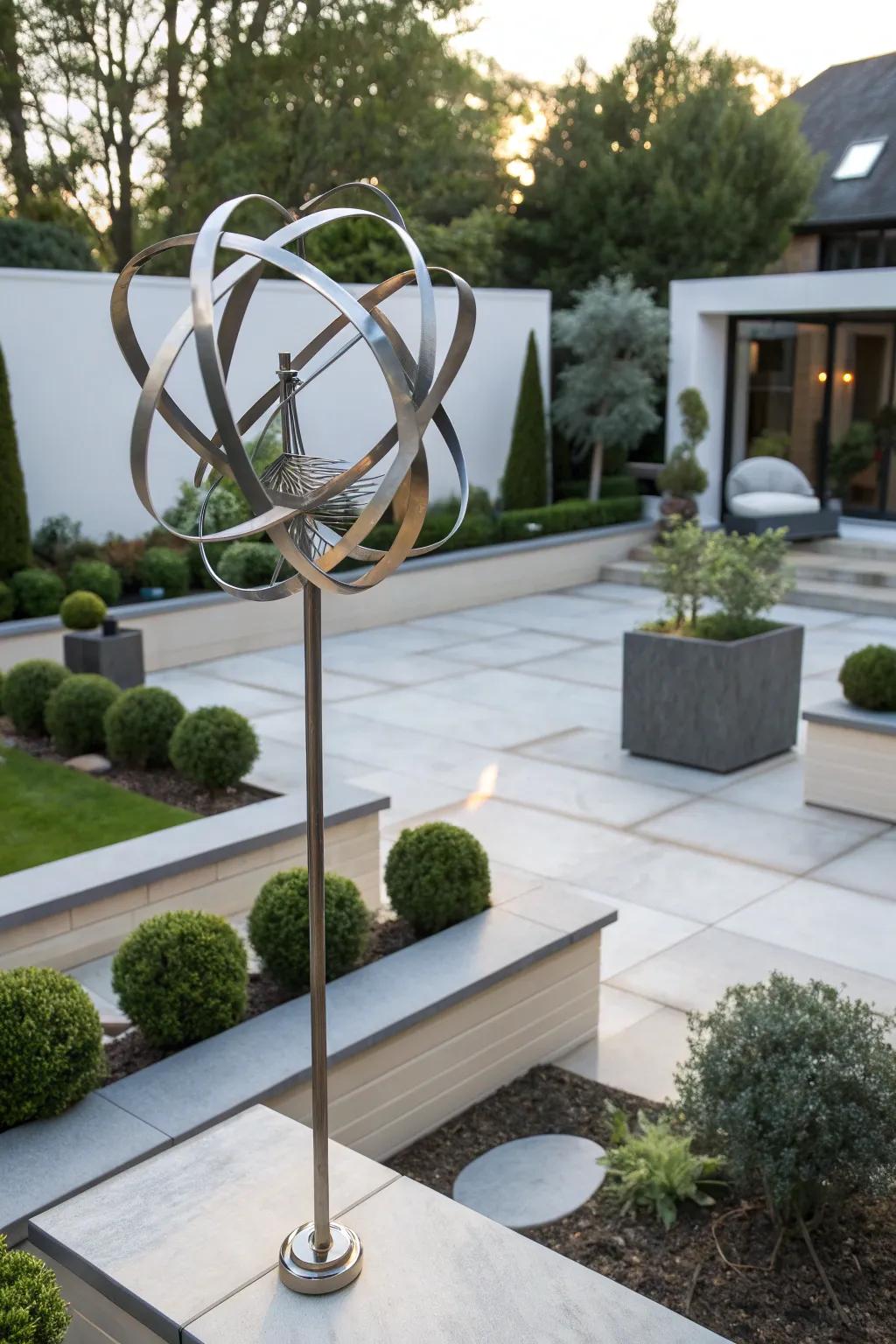 Metal wind spinners offer a sleek and modern aesthetic.