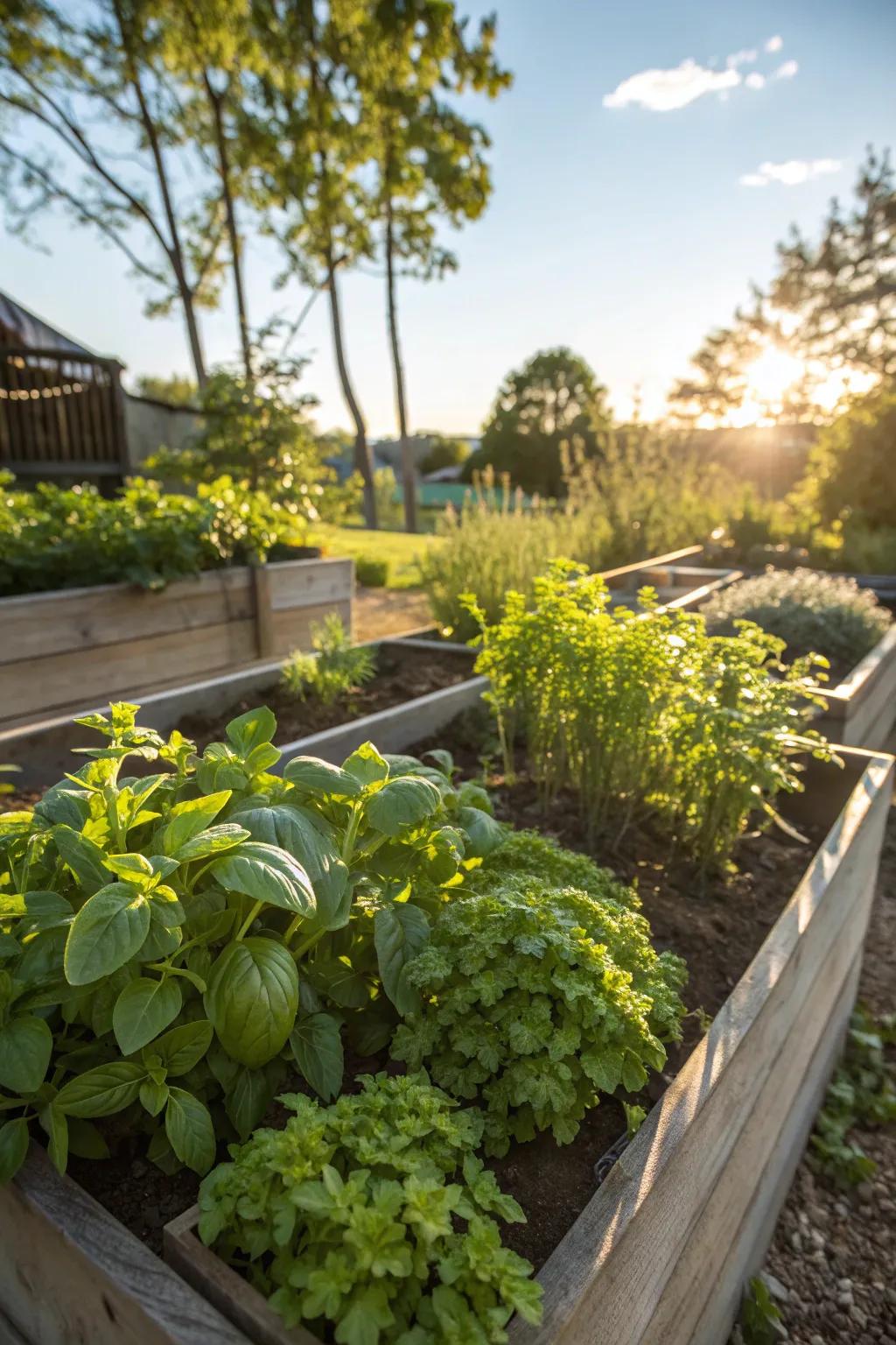 Herbal beds where magic and healing grow side by side.