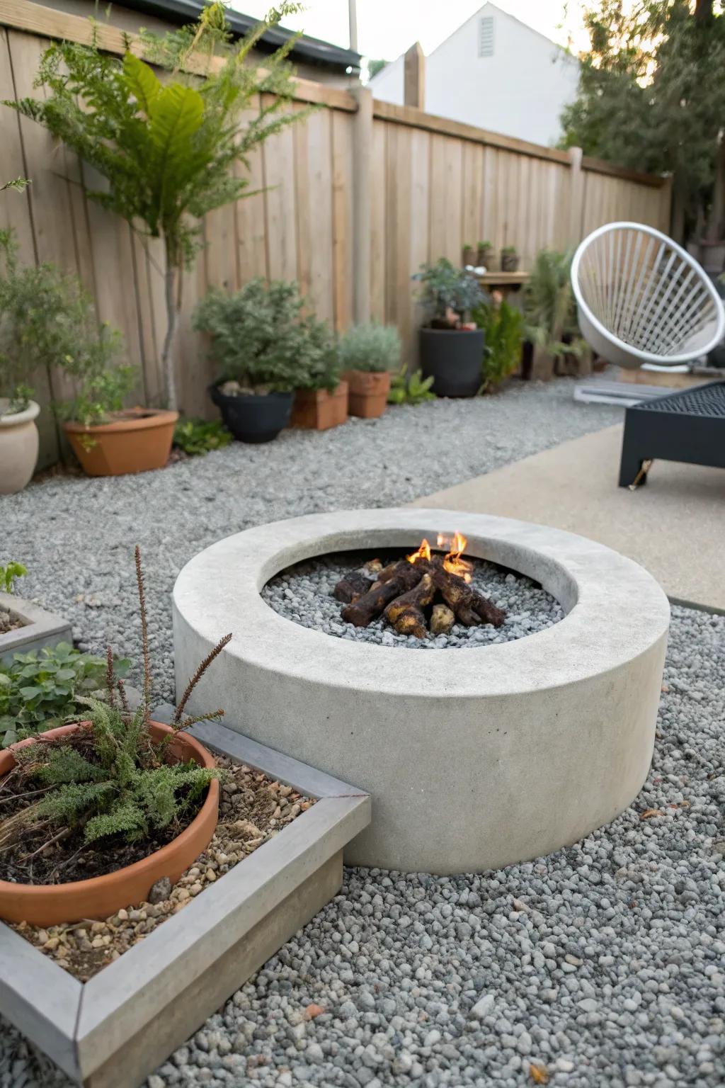 DIY concrete fire pits are both durable and stylish.
