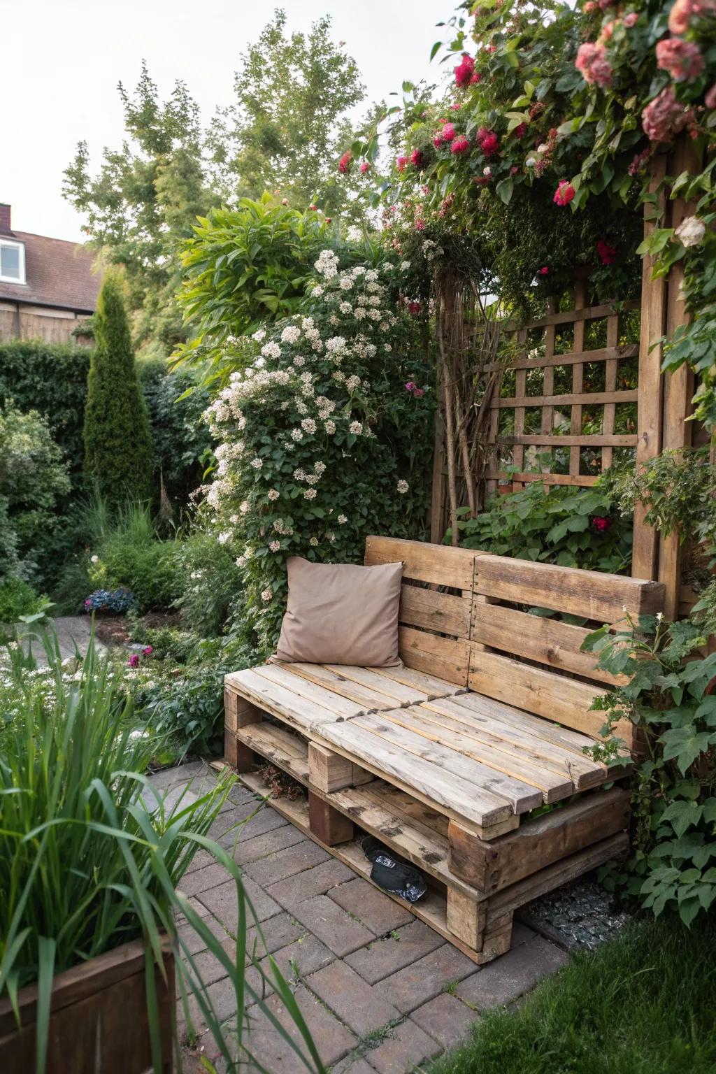 Relax in style with a pallet bench.