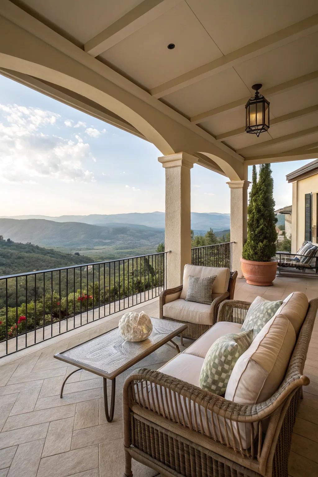 Capture the view with strategically placed furniture.