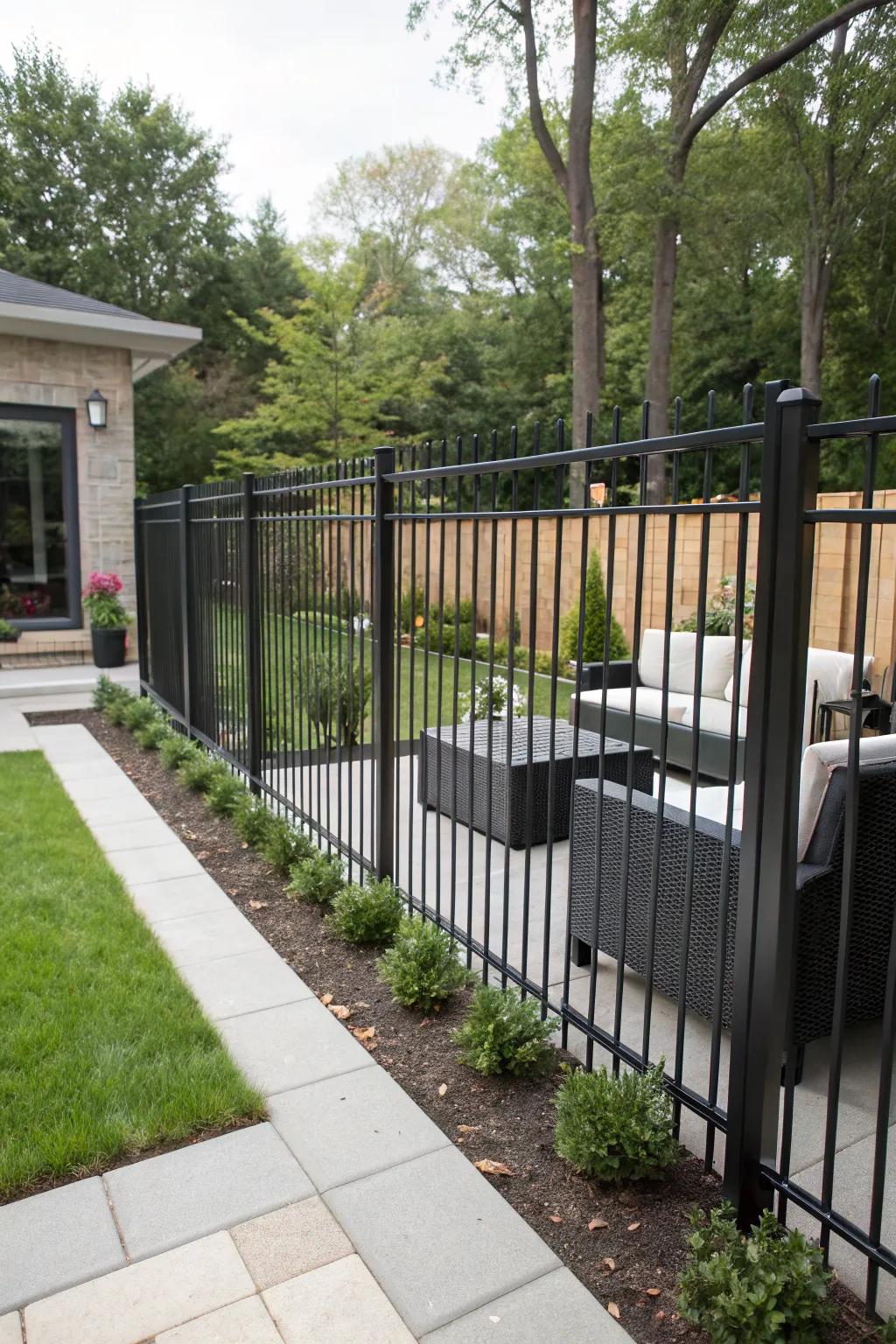 Metal fences provide a modern edge and durability.