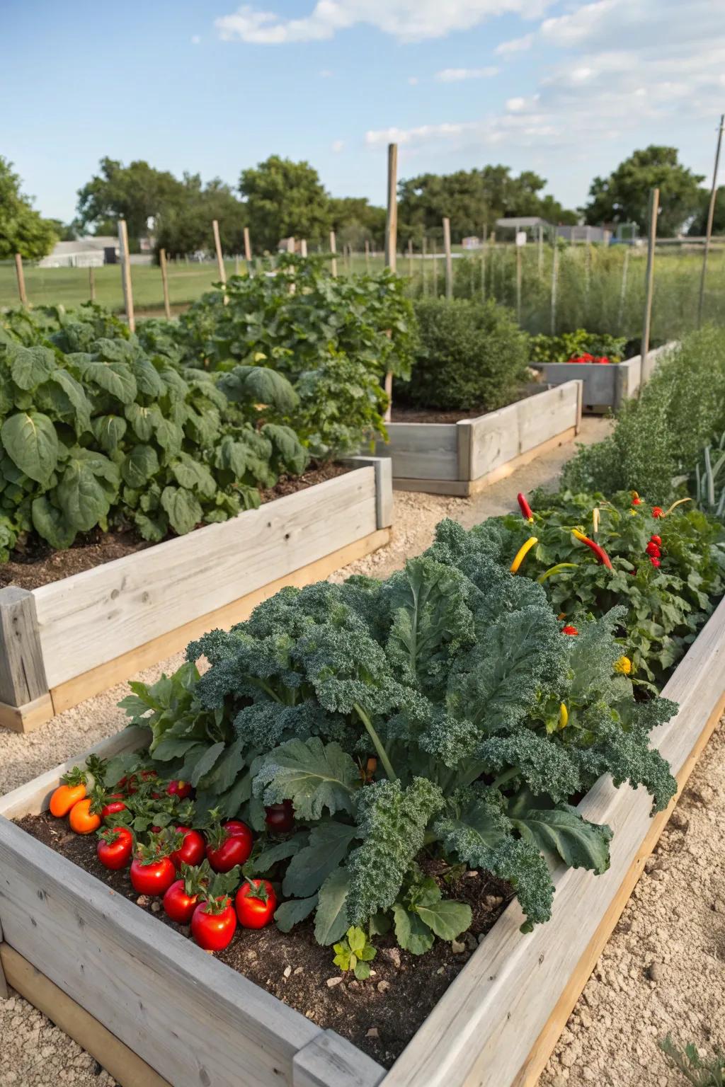 Raised beds make vegetable gardening simple and productive.