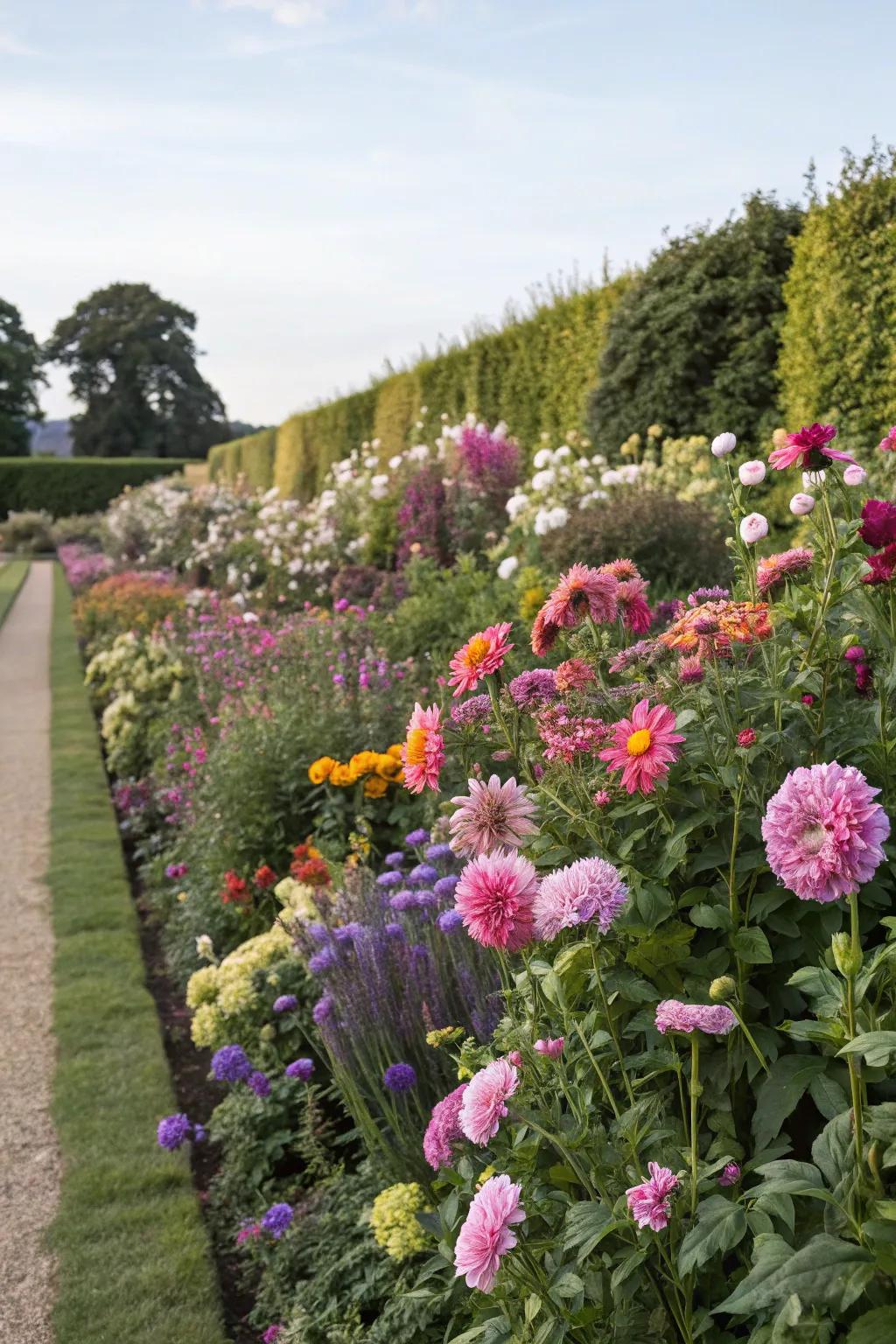 Brighten your garden with a lively border of colorful flowers.