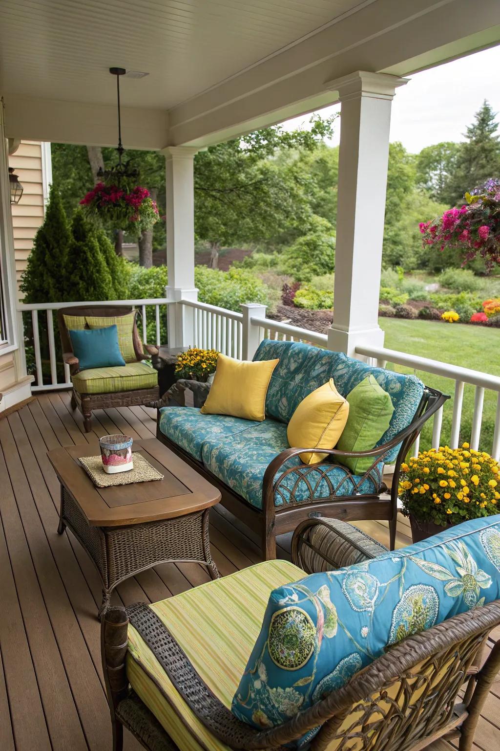 Comfortable furniture makes your porch the perfect relaxation spot.