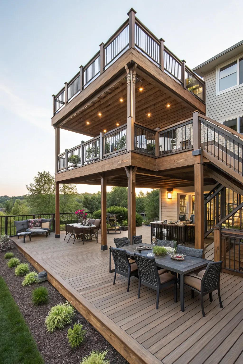 Add dimension to your space with a multilevel deck.