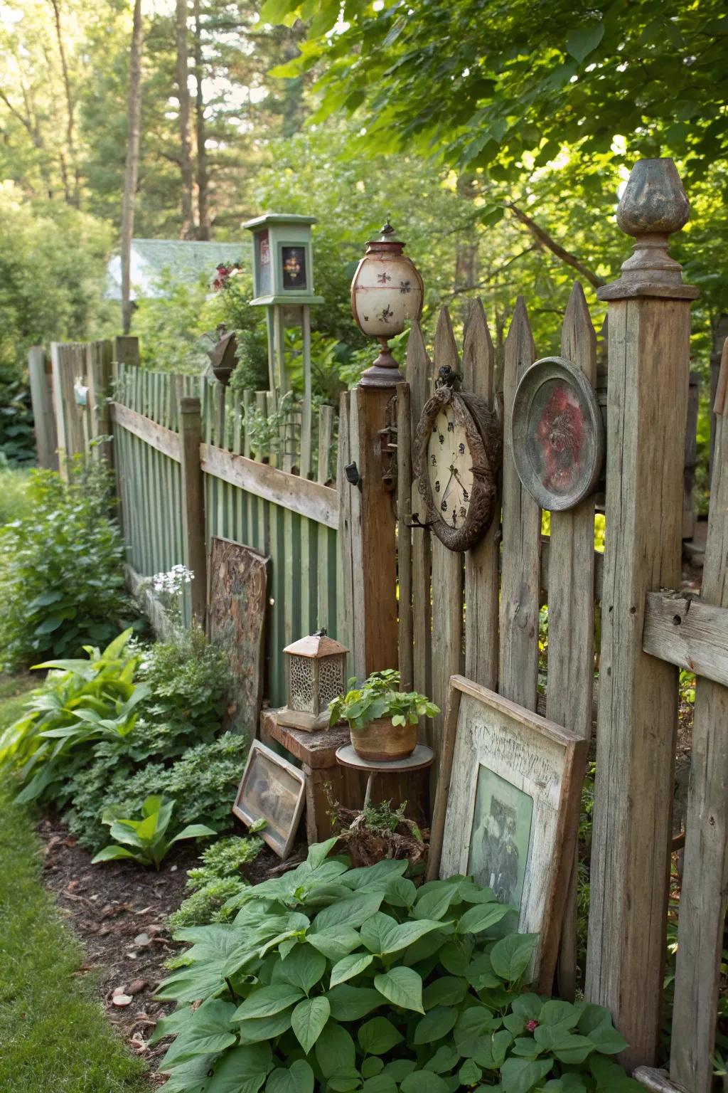 A salvage yard fence for a unique touch.