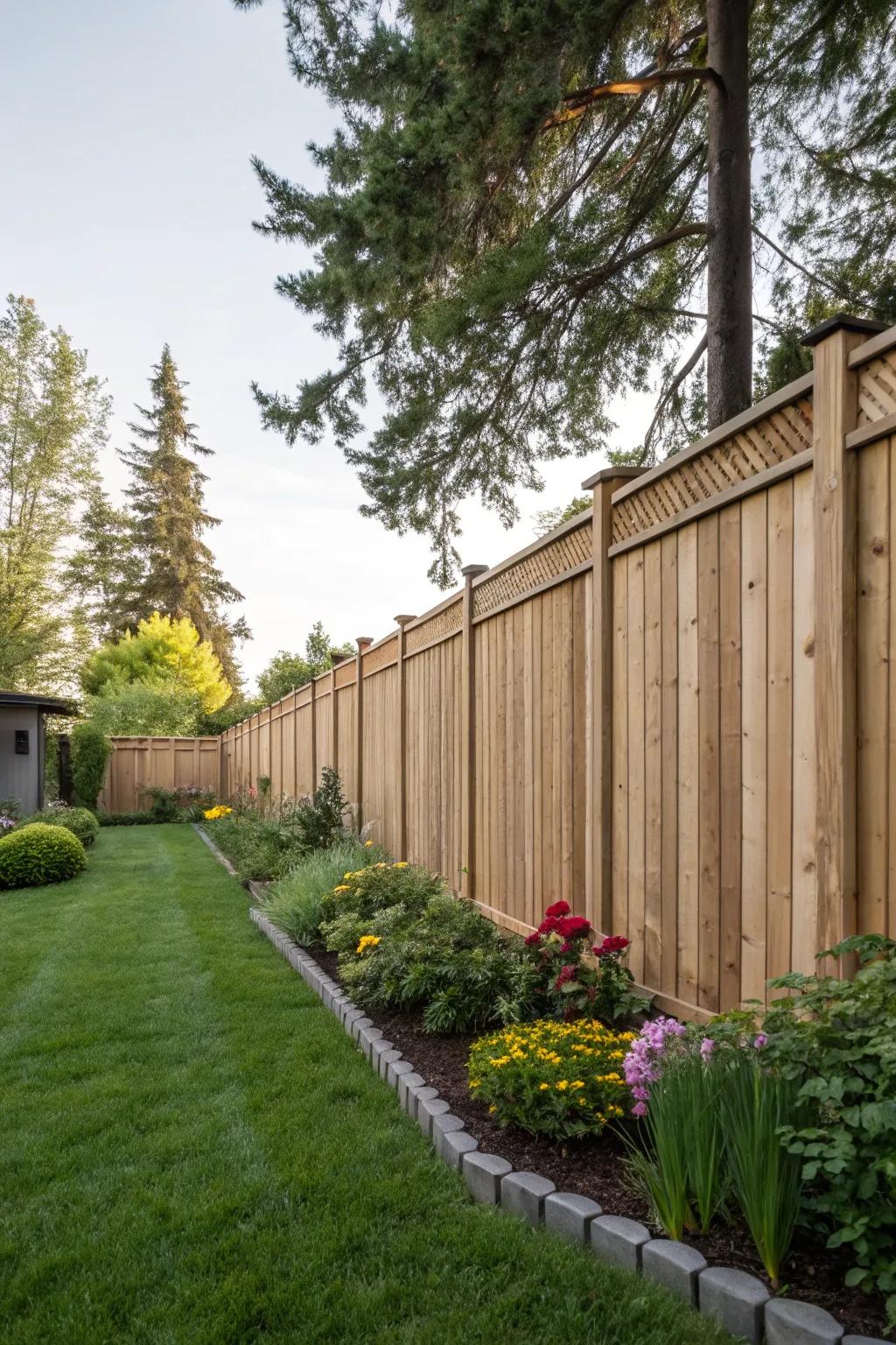 Create a private sanctuary with vertical fence panels.