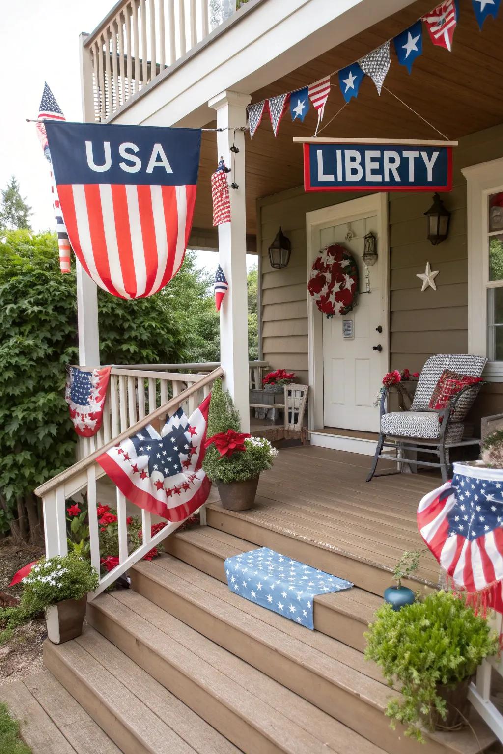 Patriotic signs add personality and style.