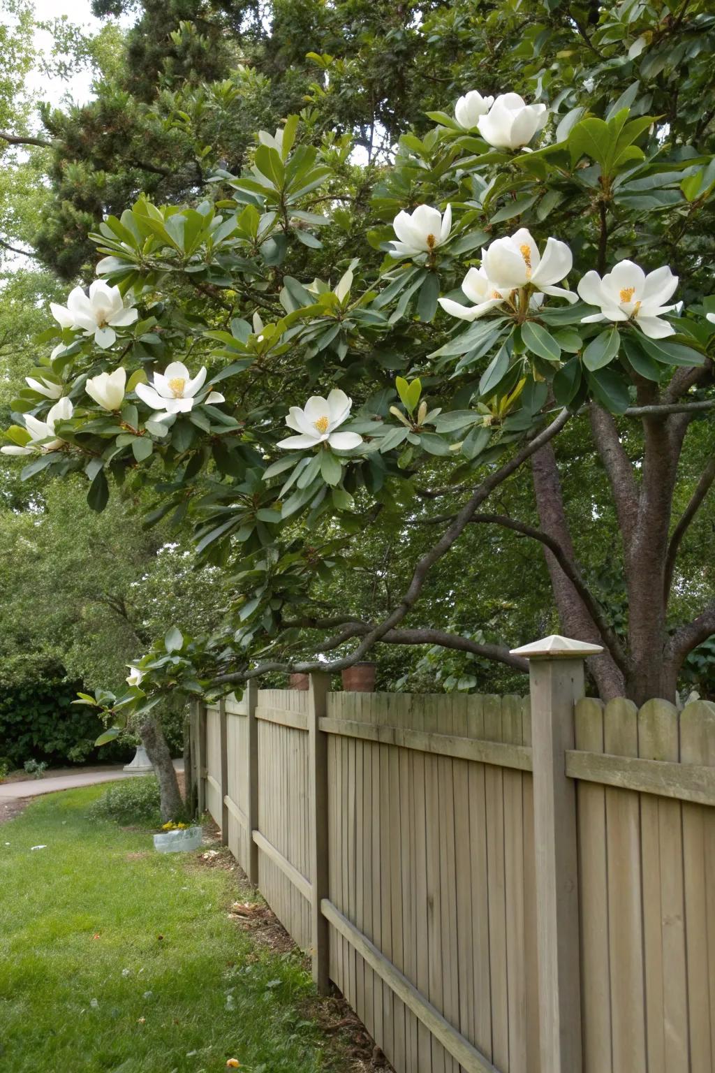 Magnolia trees add elegance and privacy to any yard.