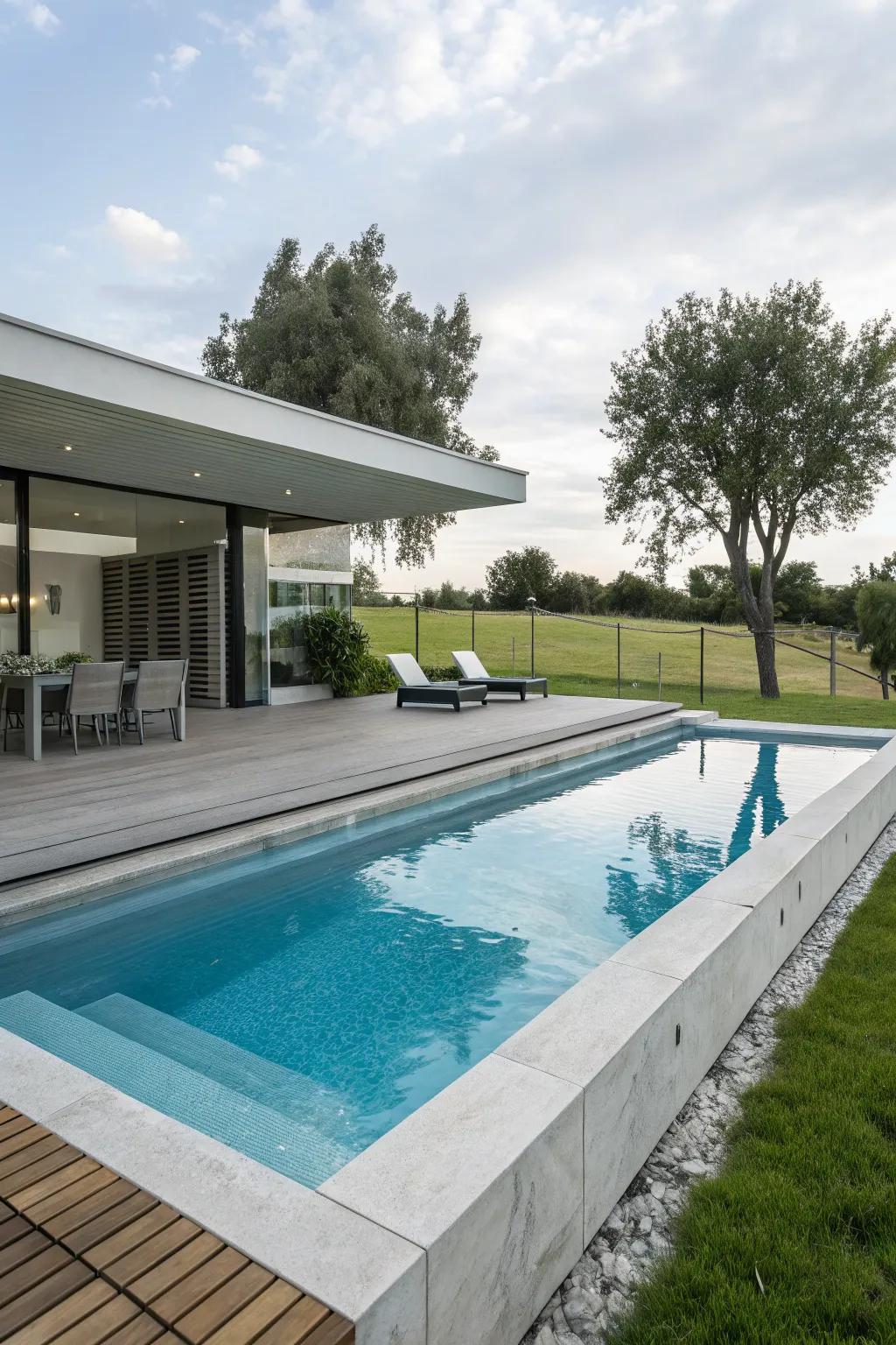 A sleek and minimalistic pool design for modern aesthetics.