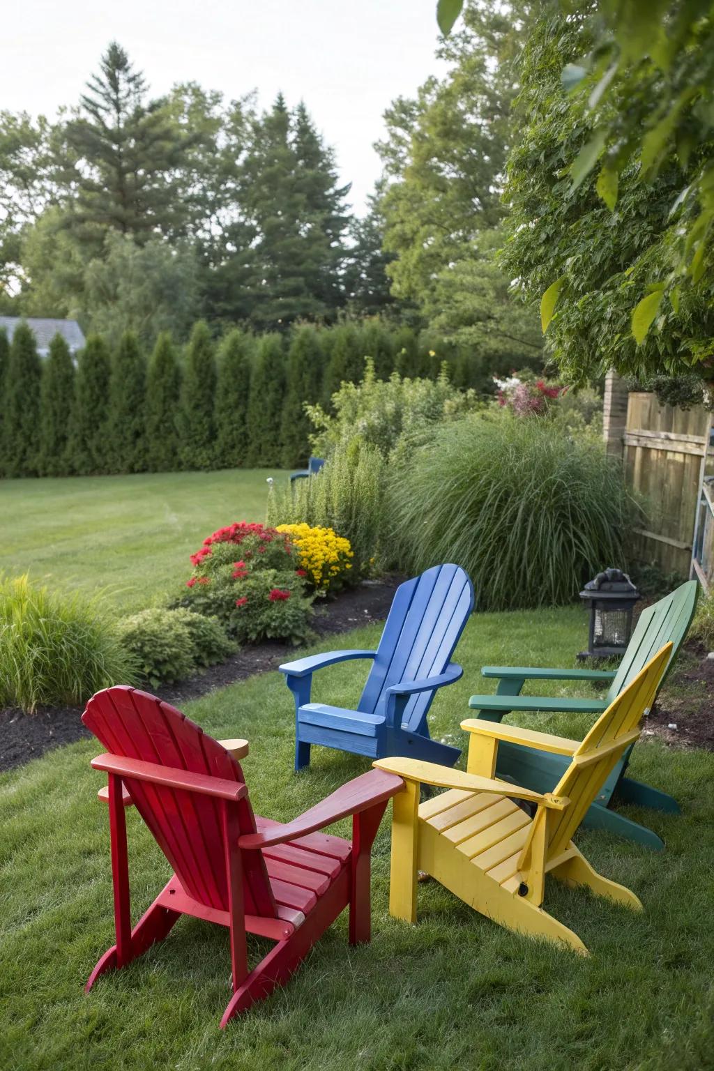 Bright colors bring a lively vibe to your outdoor seating.