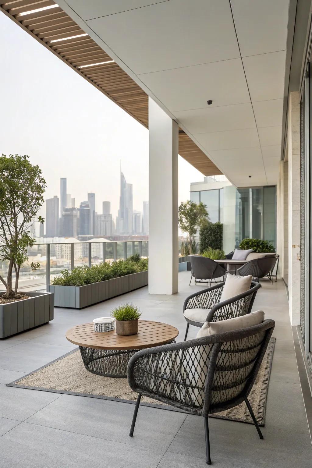 Contemporary elegance in an outdoor setting.