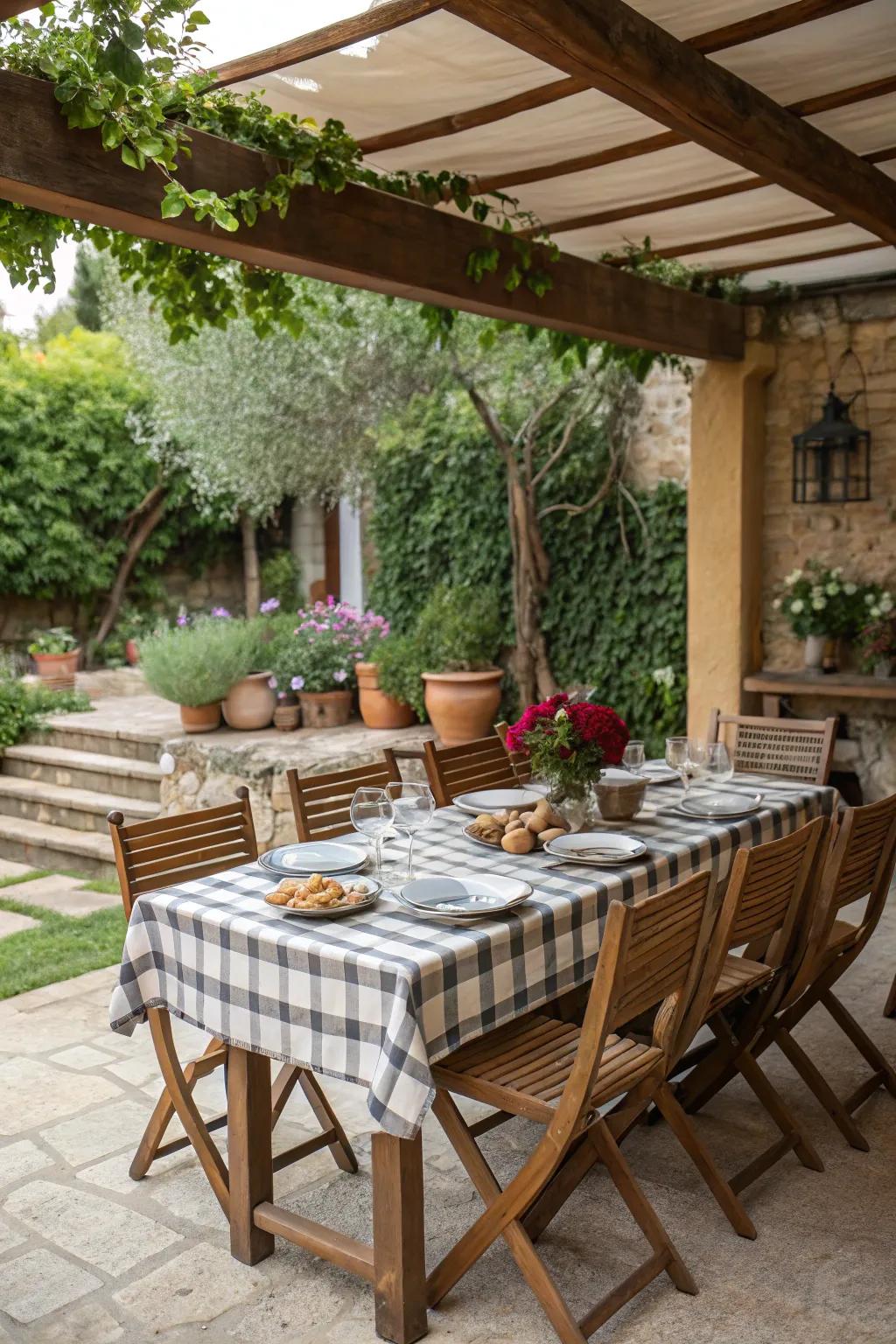 An inviting dining area perfect for outdoor meals and socializing.