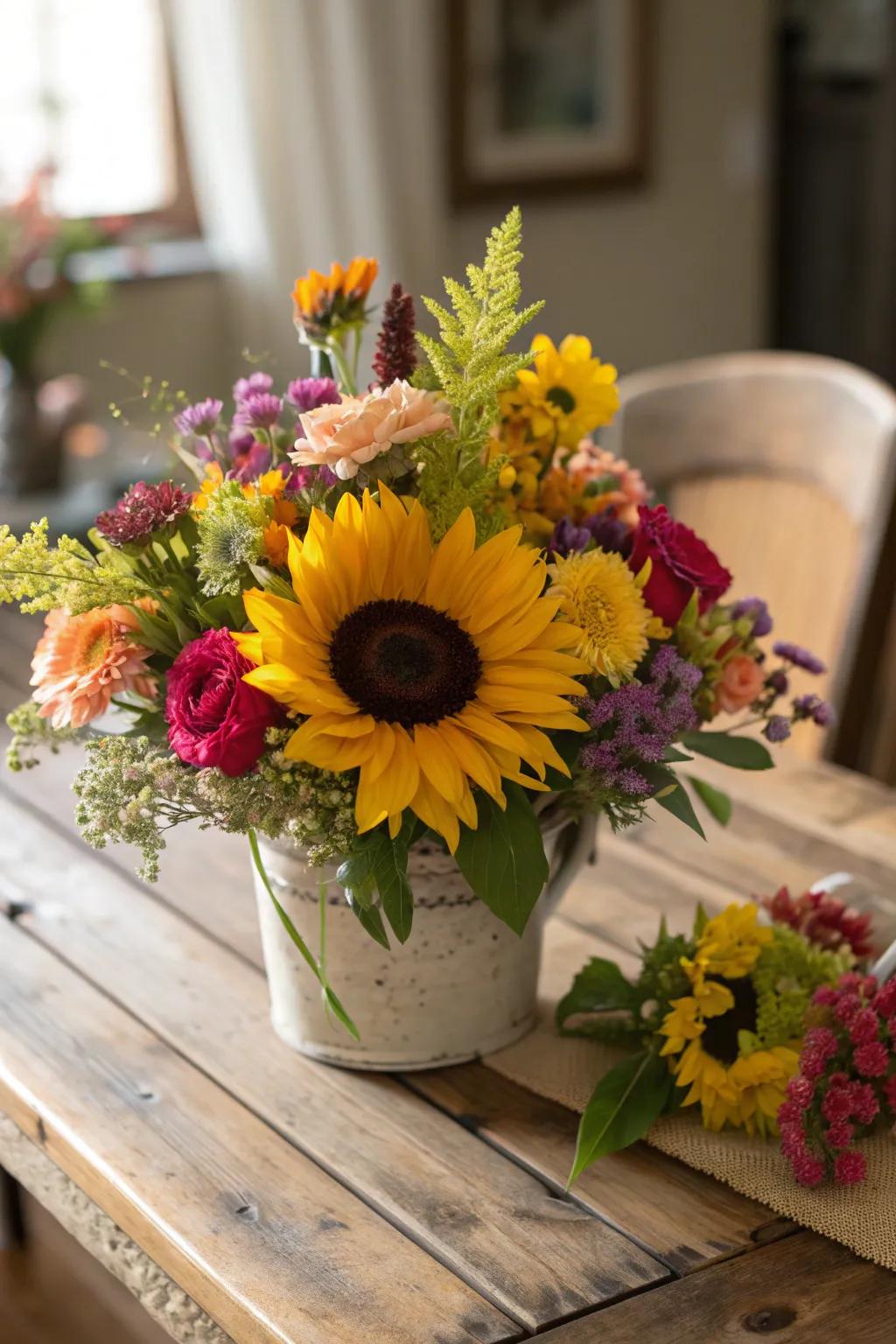 Sunflowers and florals infuse your BBQ with natural beauty.