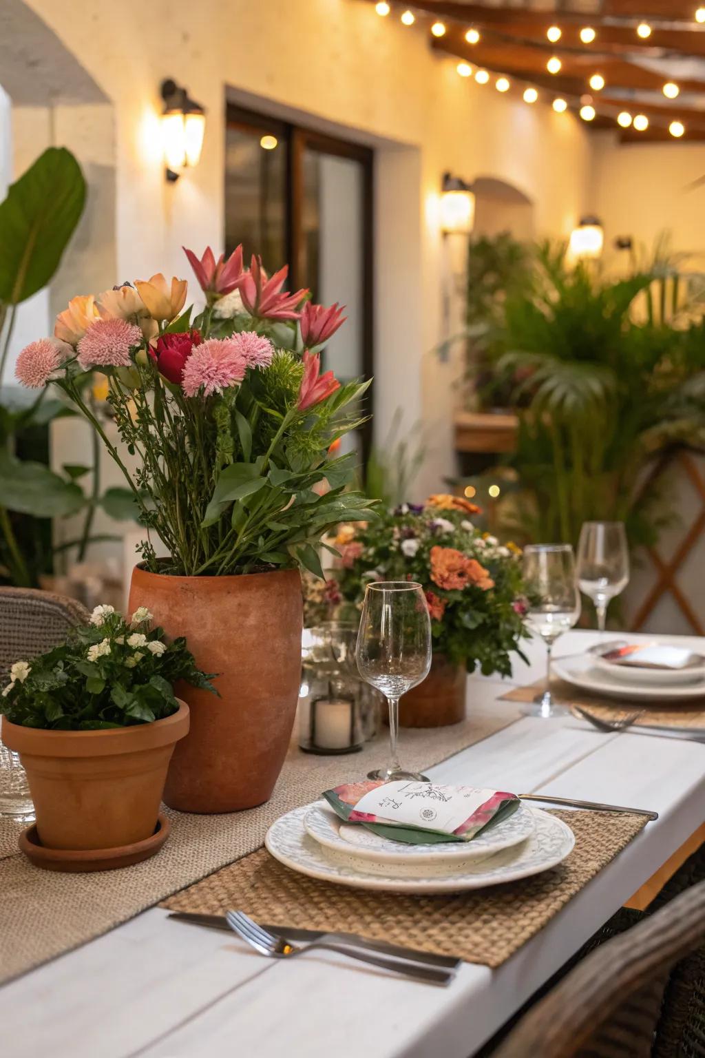 Natural elements add charm and freshness to your BBQ decor.