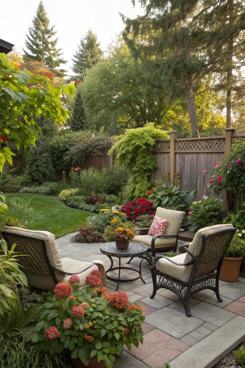 Create a serene oasis with plenty of greenery in your chill spot.