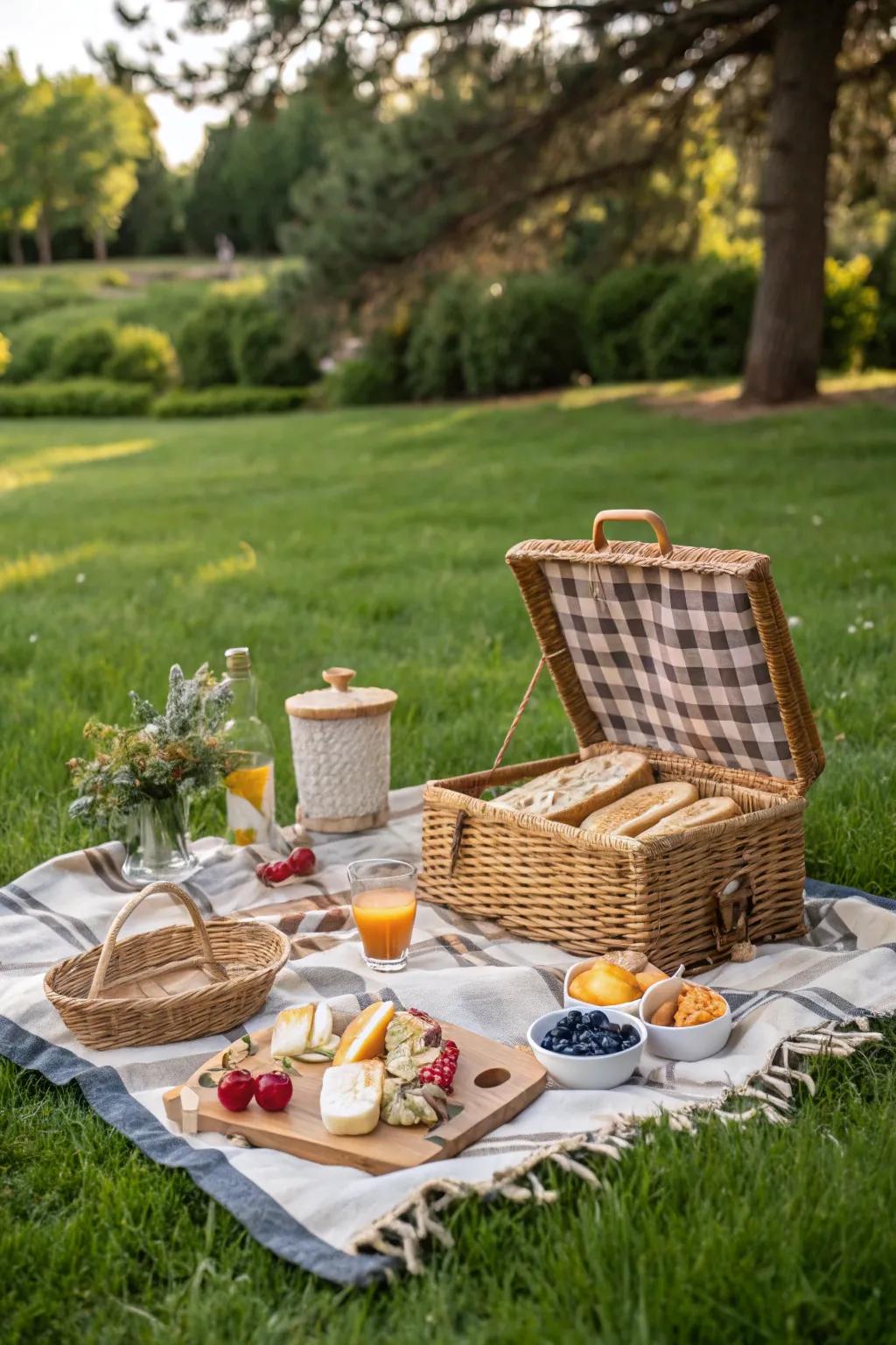 Enjoy a simple yet delightful picnic under the stars.