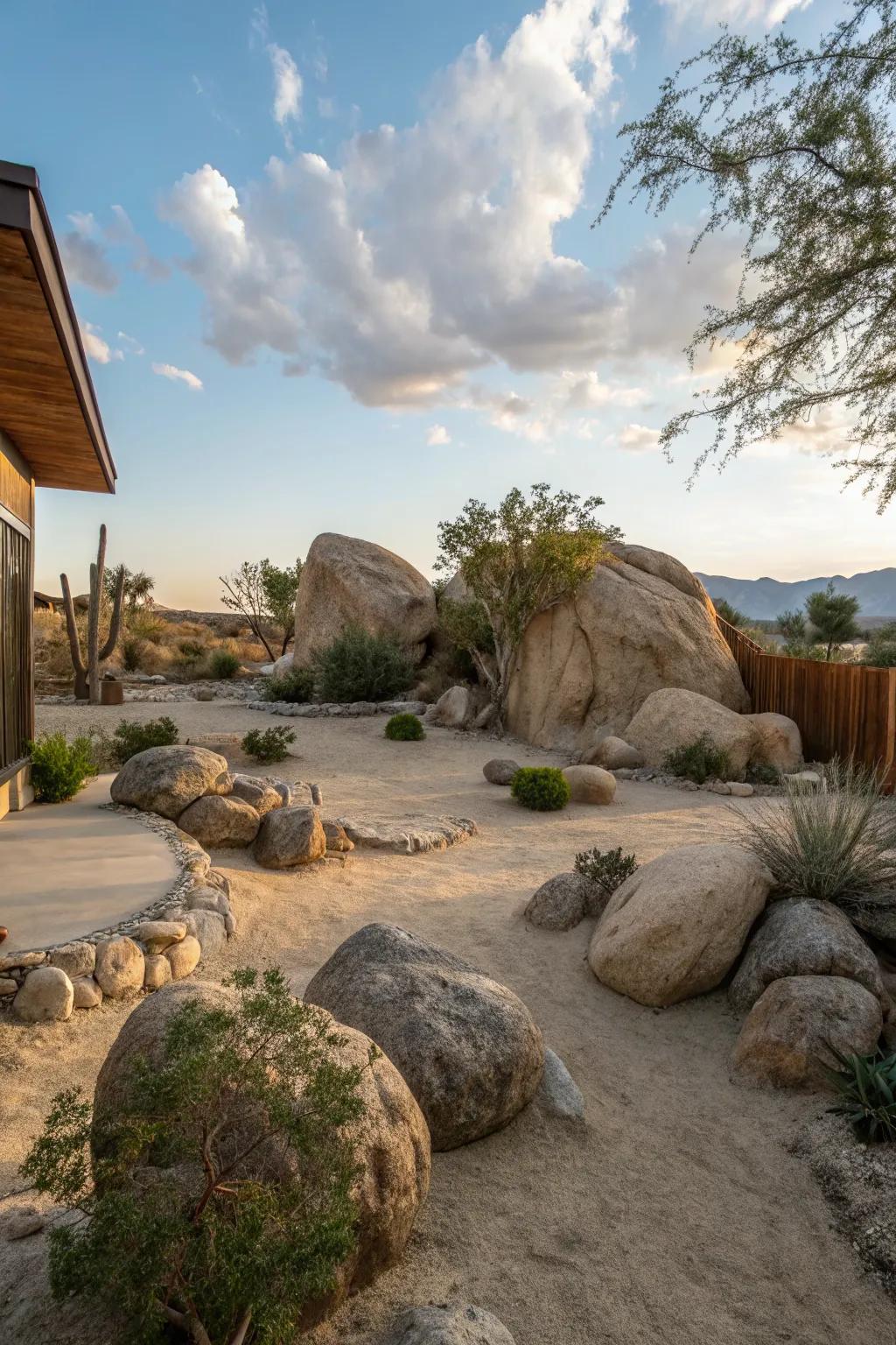 Large rocks and boulders enhance the natural beauty of your desert landscape.