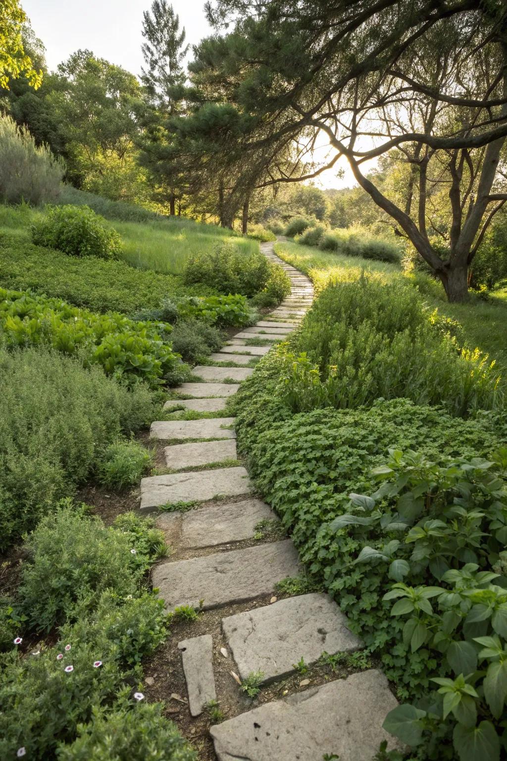 Pathways invite exploration and add structure to your edible landscape.