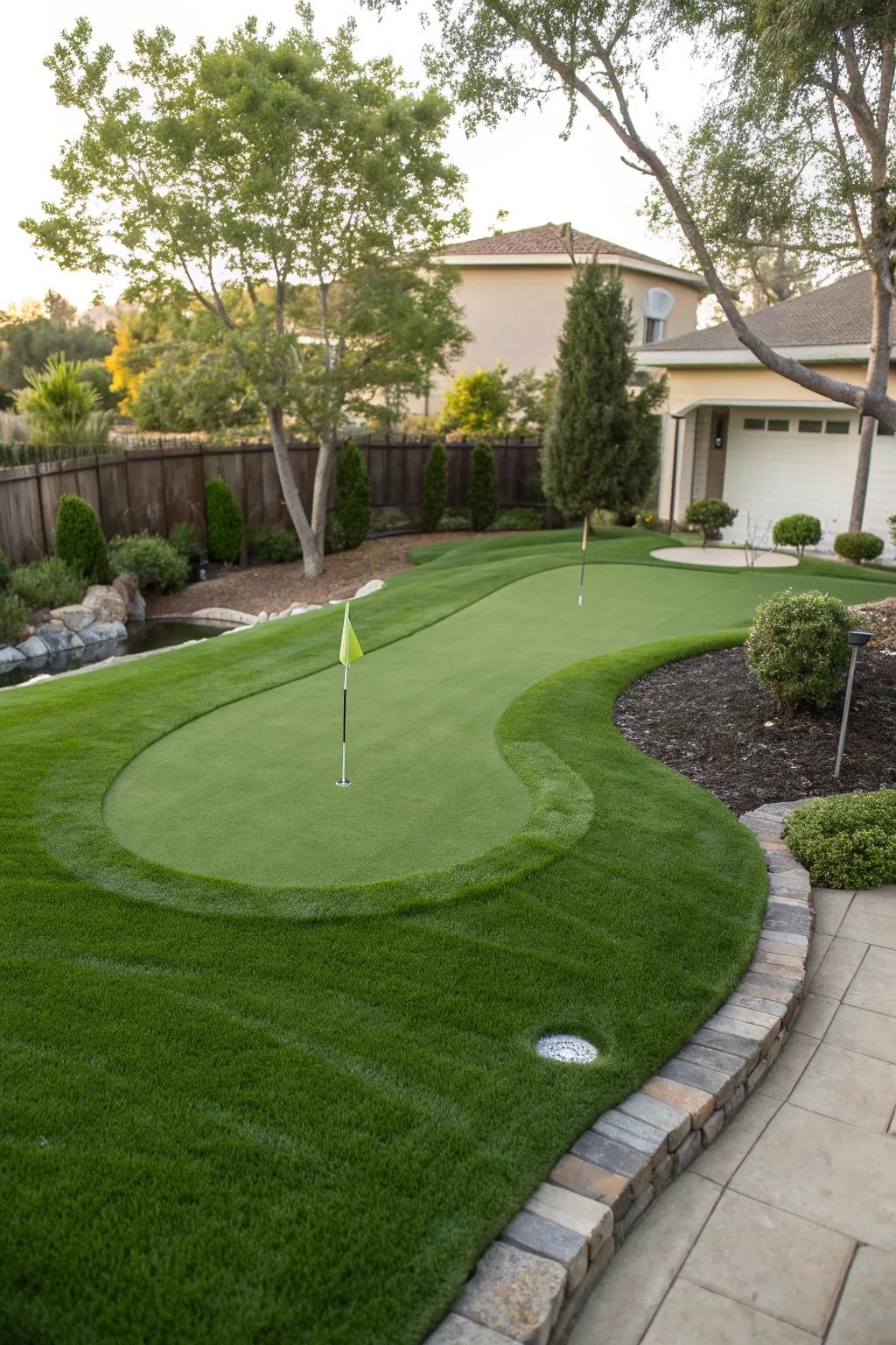 A multi-tiered green adds challenge and excitement to your practice.