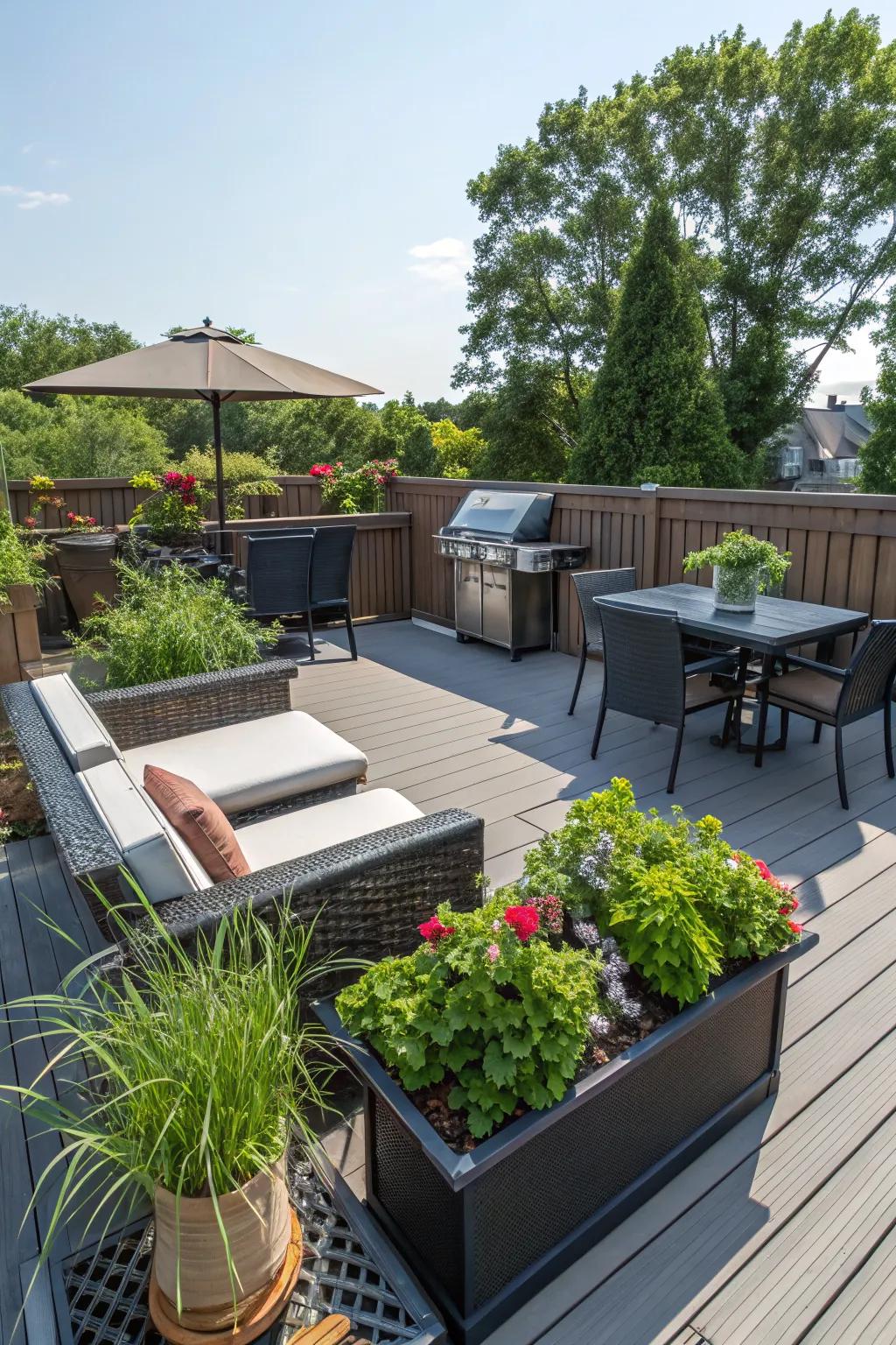An elevated deck perfect for outdoor gatherings.