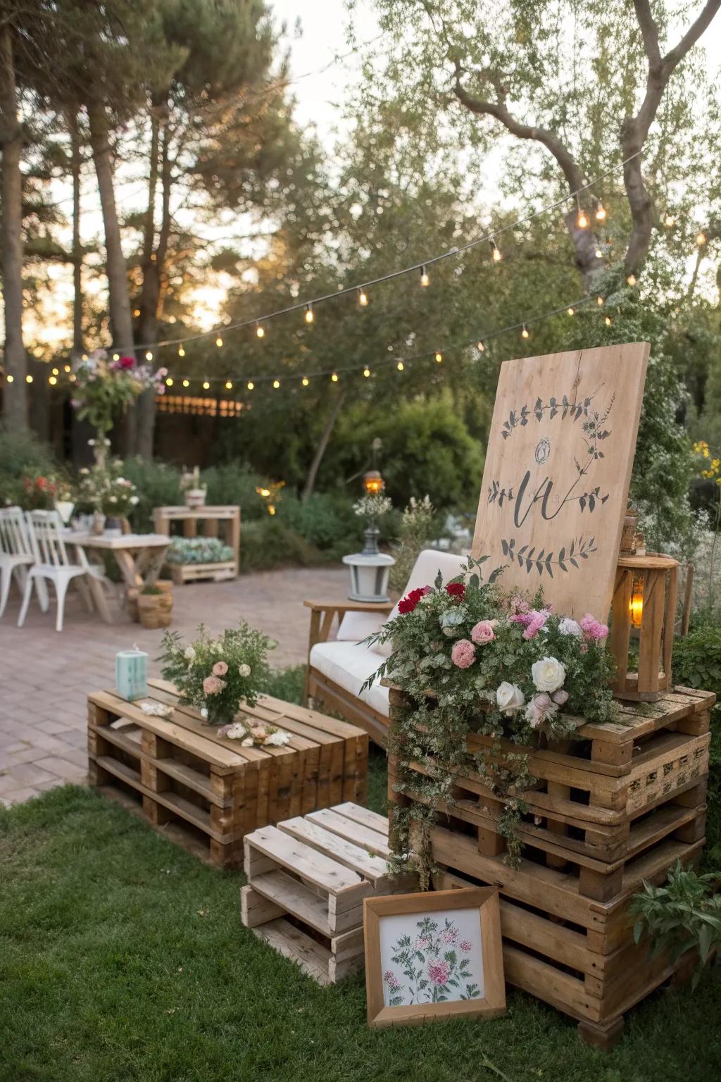 Infuse your party with personalized rustic charm using DIY elements.
