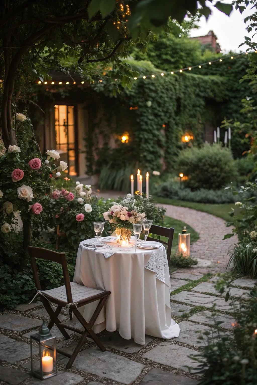 A bistro set adds a touch of European charm to your picnic.