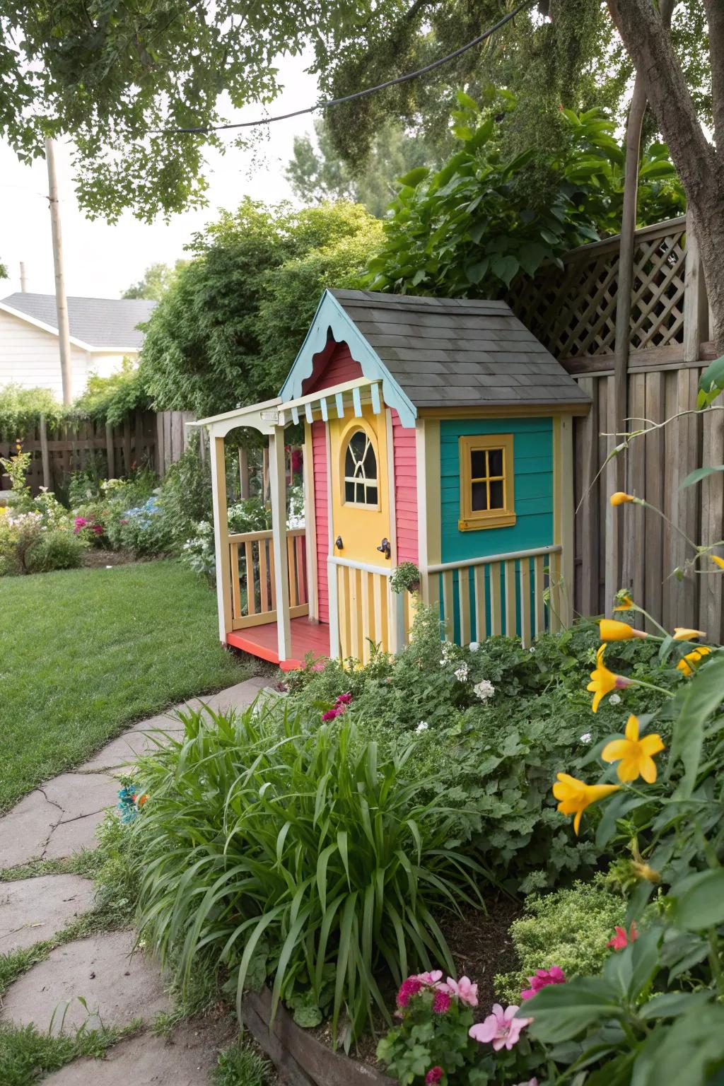 A charming playhouse inviting endless imaginative play.