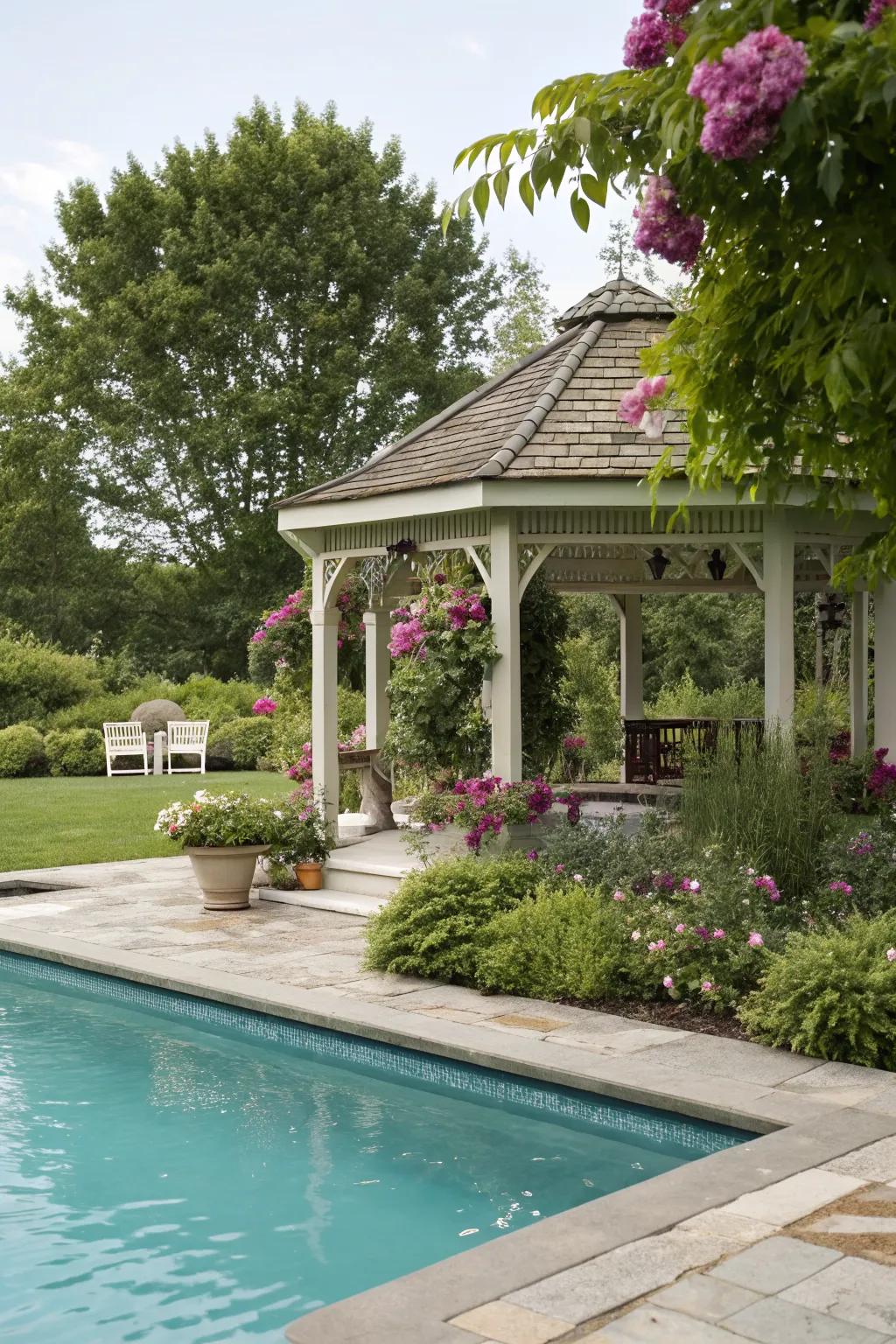 Enjoy poolside proximity with your gazebo.