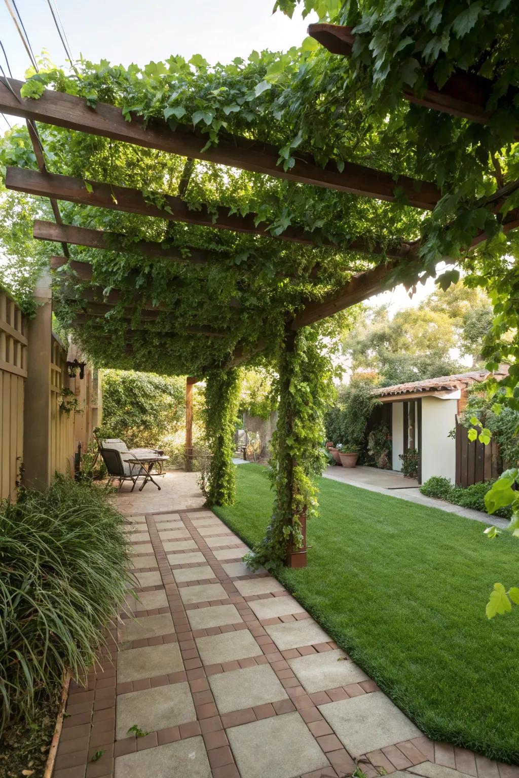 A pergola can be both a stylish and functional addition to your backyard.