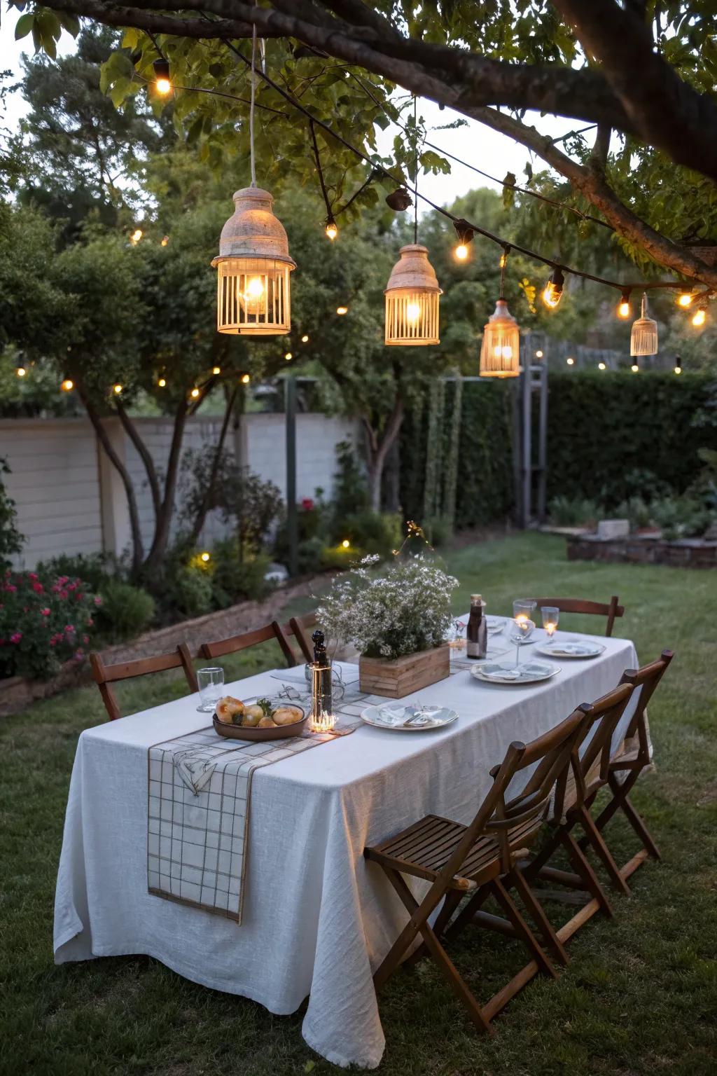 Dining under the stars makes for a memorable evening.