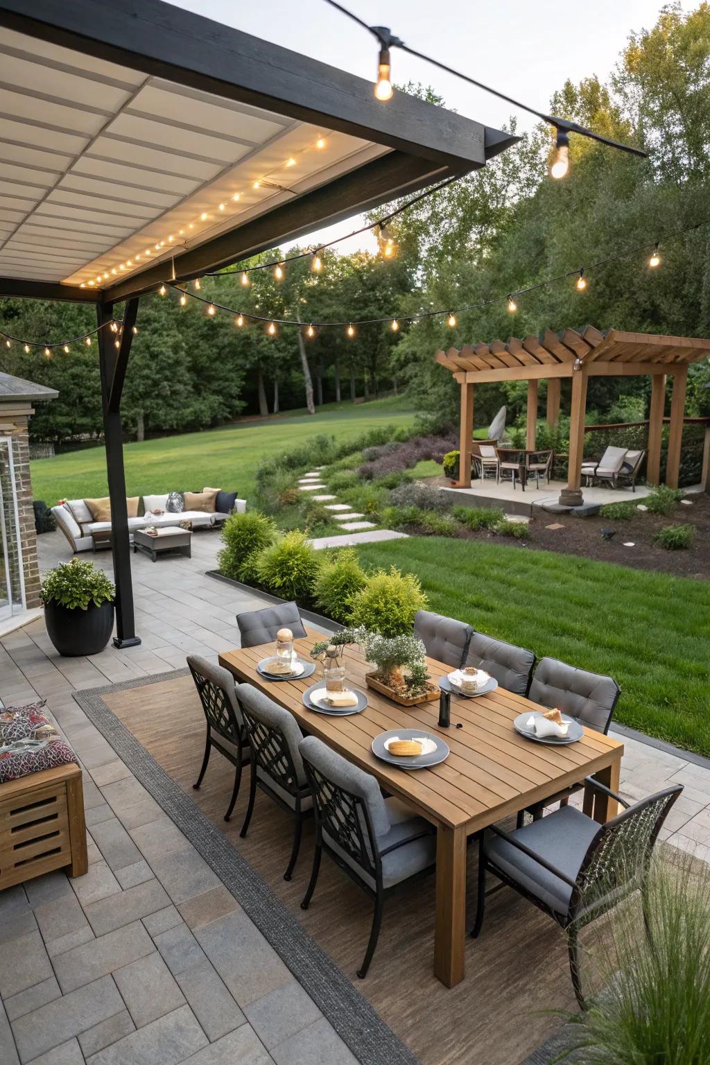 Multi-level slabs add dimension and function to any backyard.