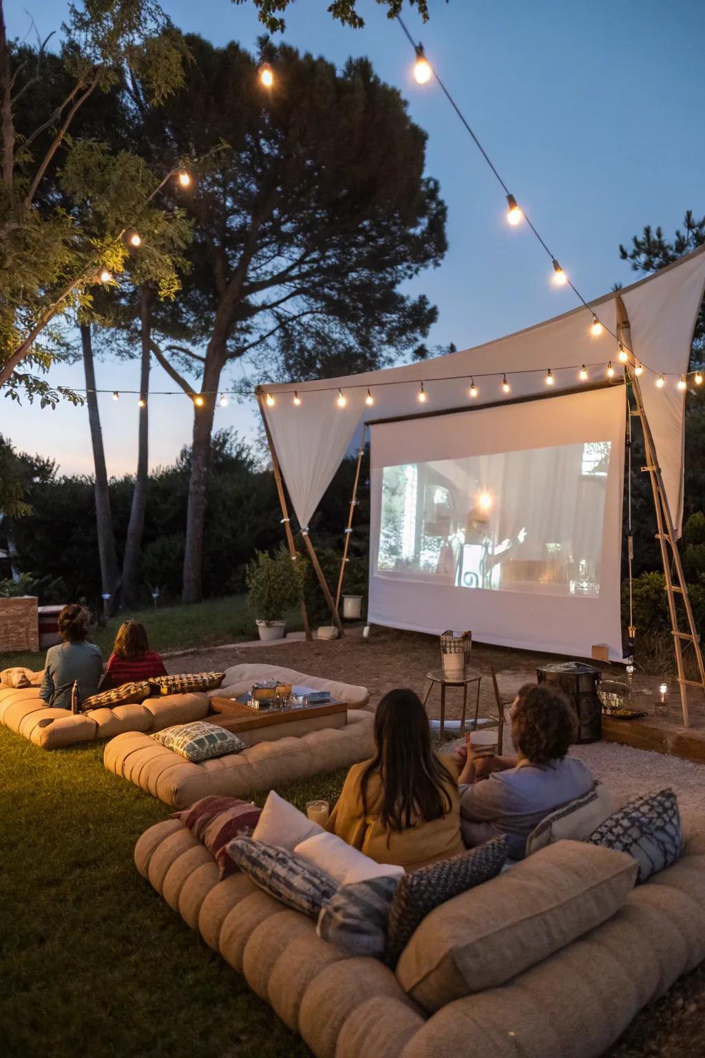 Enjoy a cinematic experience in your backyard with a tent movie night.