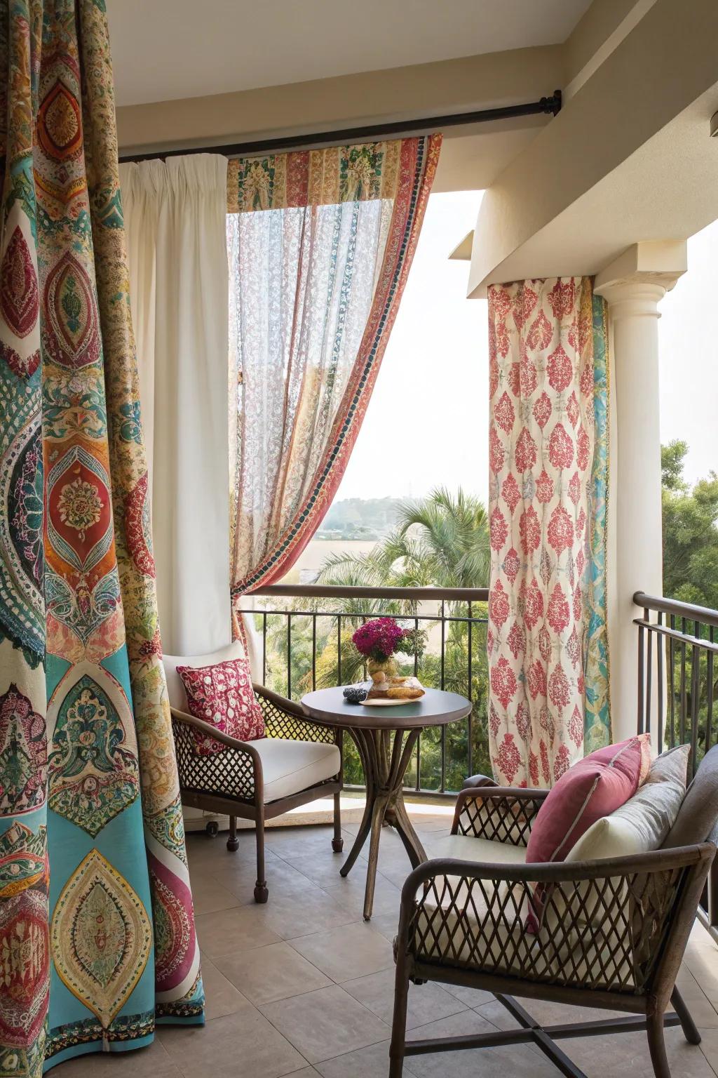 Patterned curtains add a stylish flair to your decor.