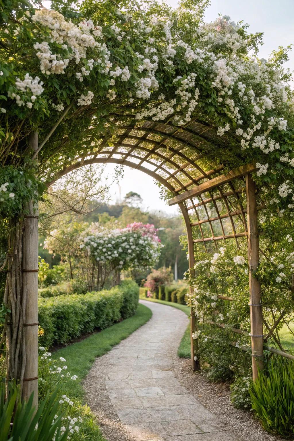 Welcome guests with a charming bamboo arch.