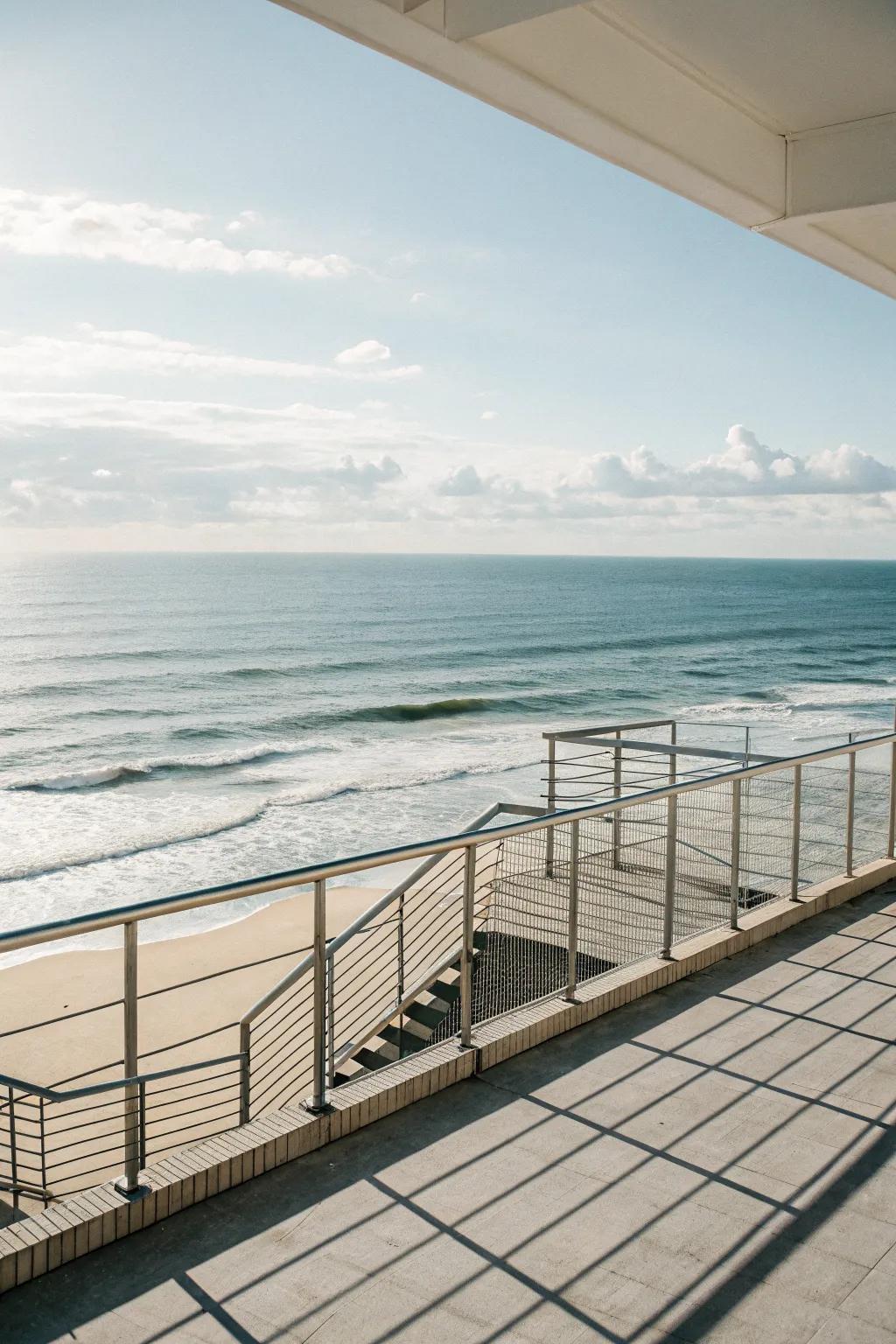 Enjoy unobstructed views of the ocean from your deck.