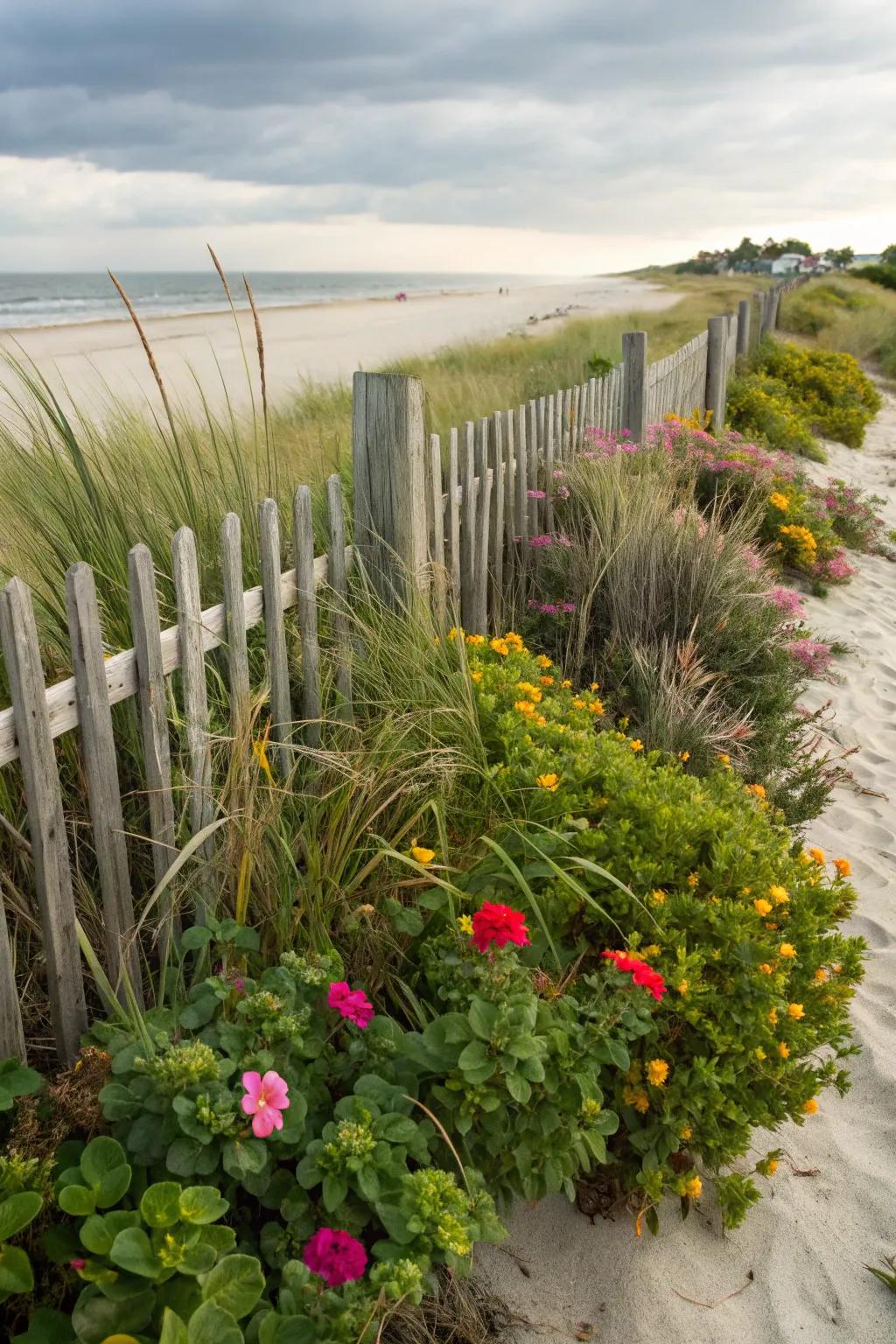 Enhance your fence with lush plant integration.