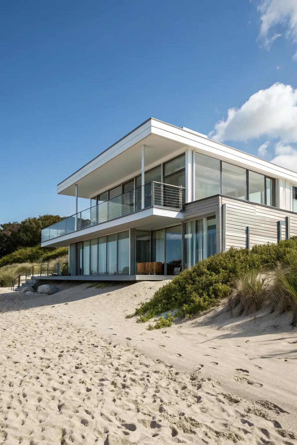 Modern design meets beachside tranquility.