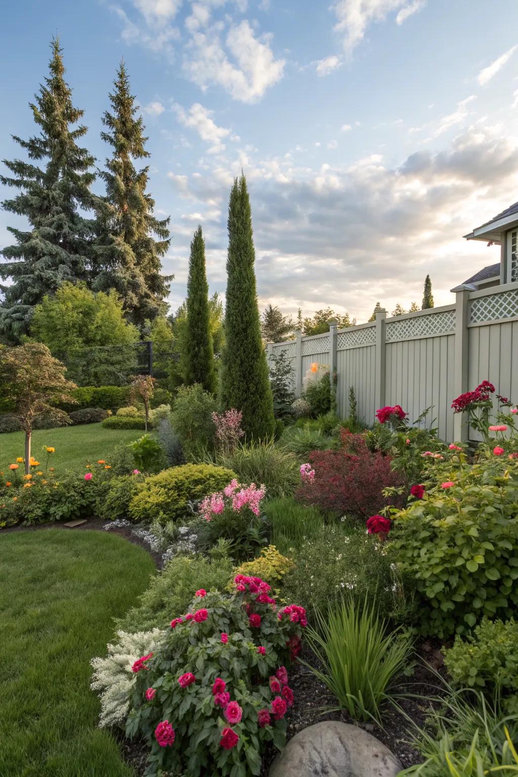 Lush plantings bring vibrant life to backyard spaces.