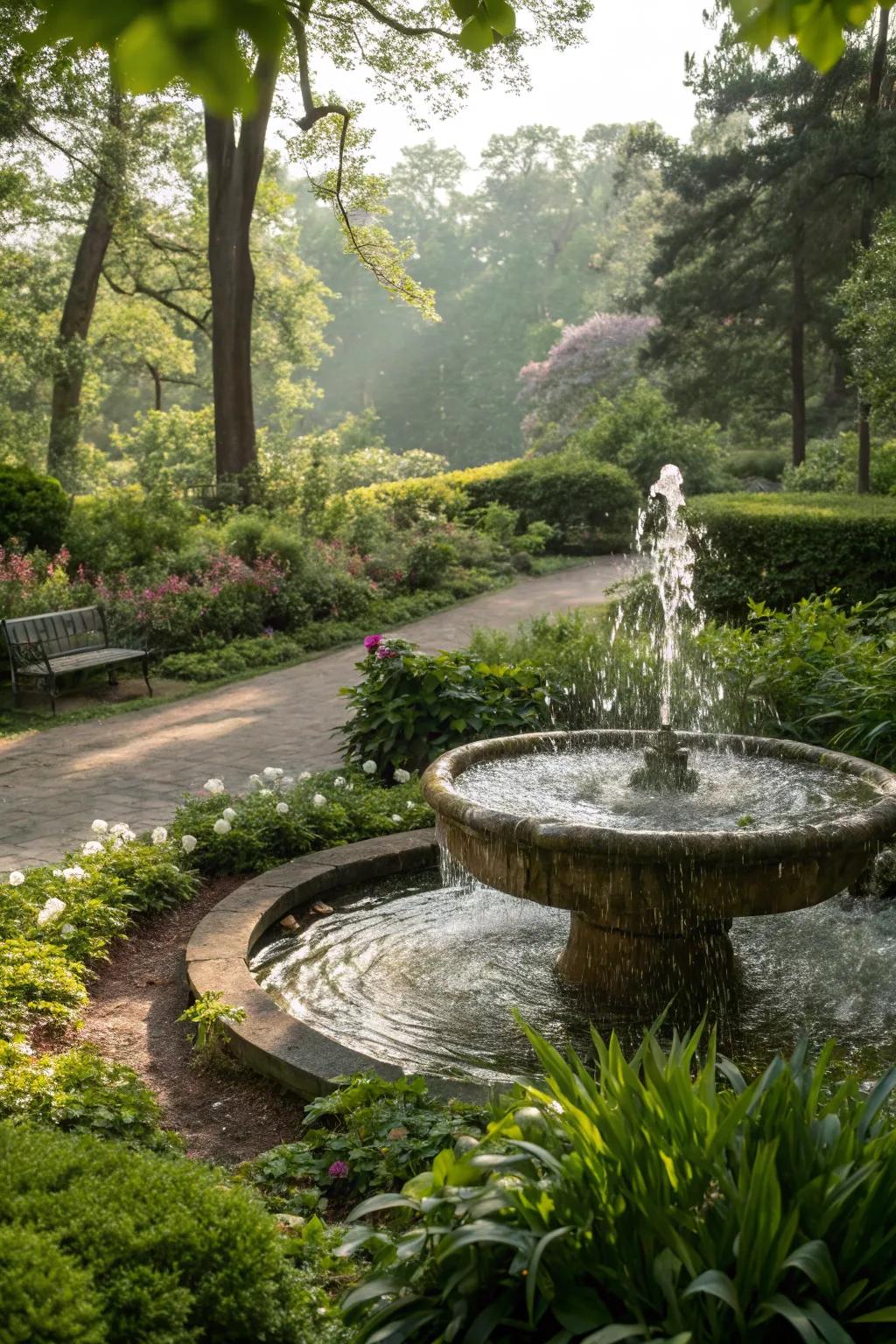 Fountains not only beautify your garden but also provide a refreshing spot for birds.