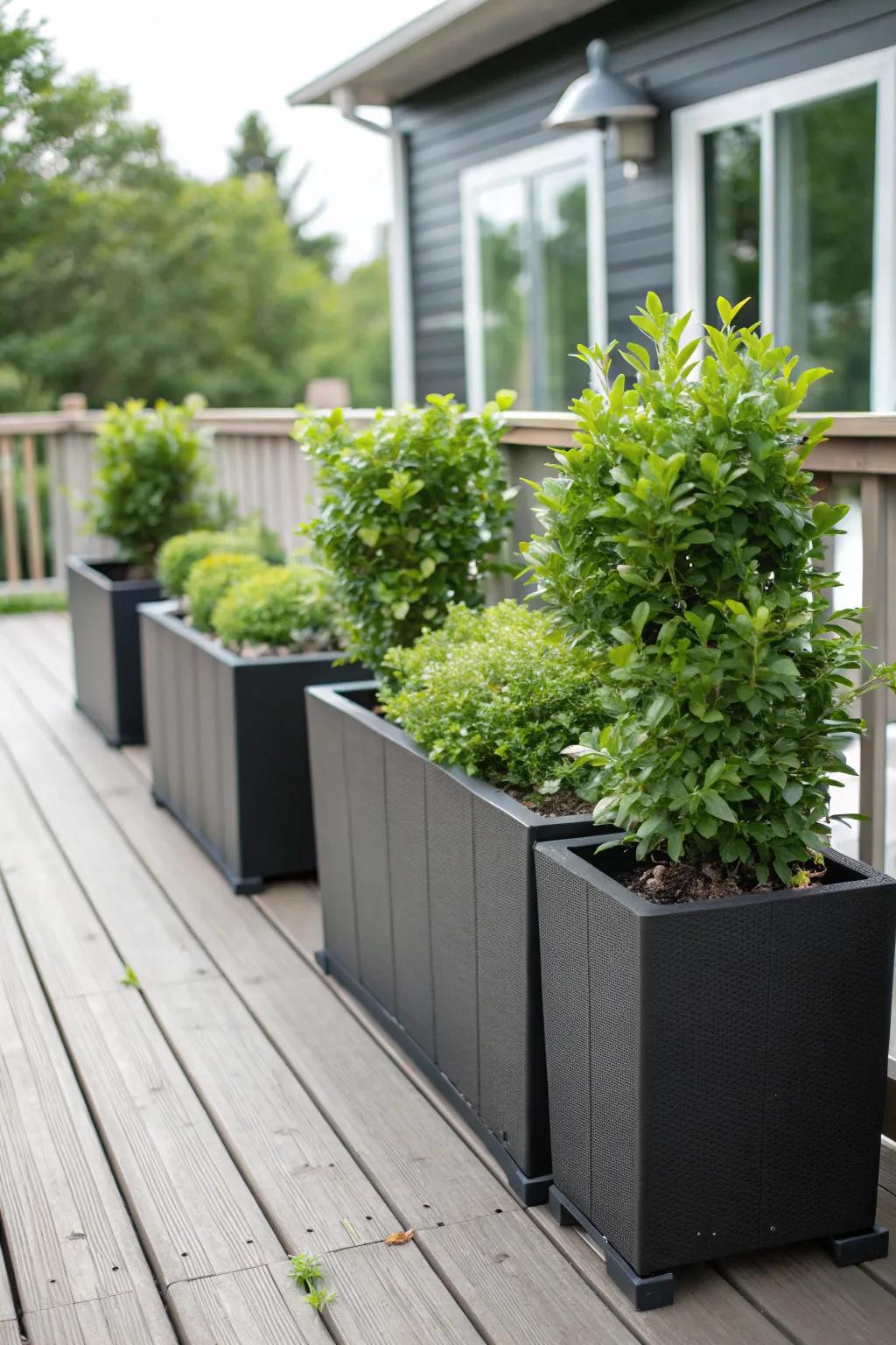 Planters add life and vibrancy to your deck.