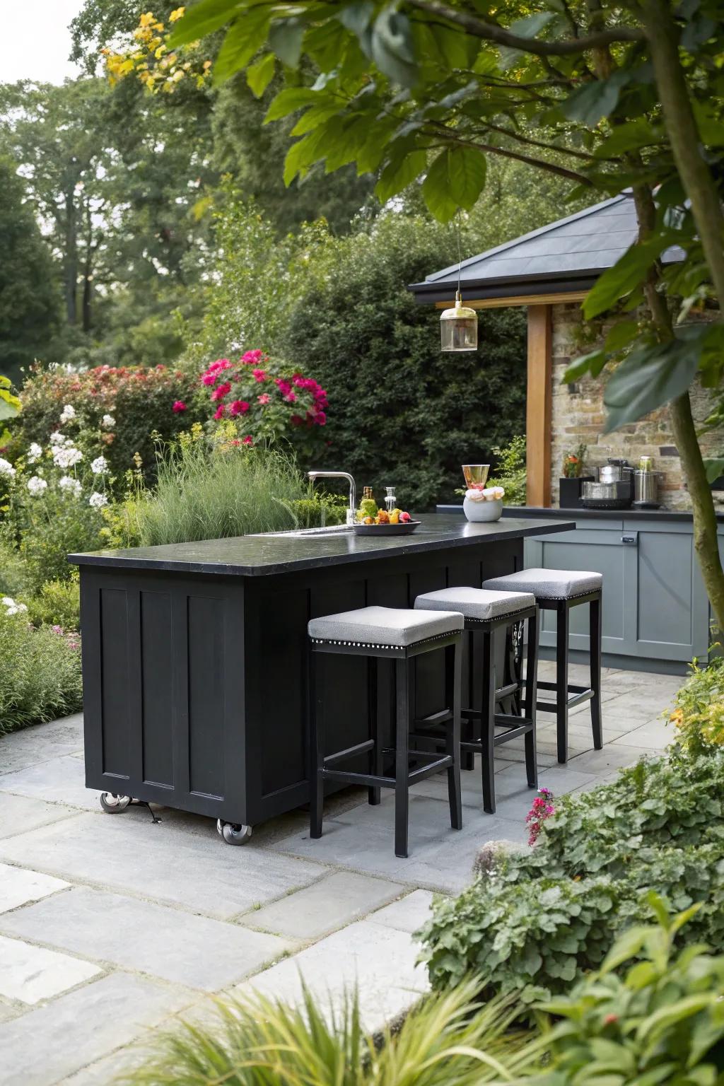 Comfortable bar-style seating perfect for social gatherings.
