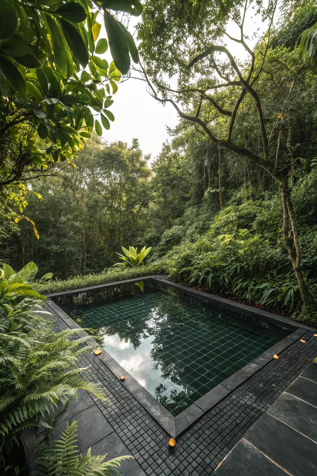 Blend your pool with nature for a serene retreat.