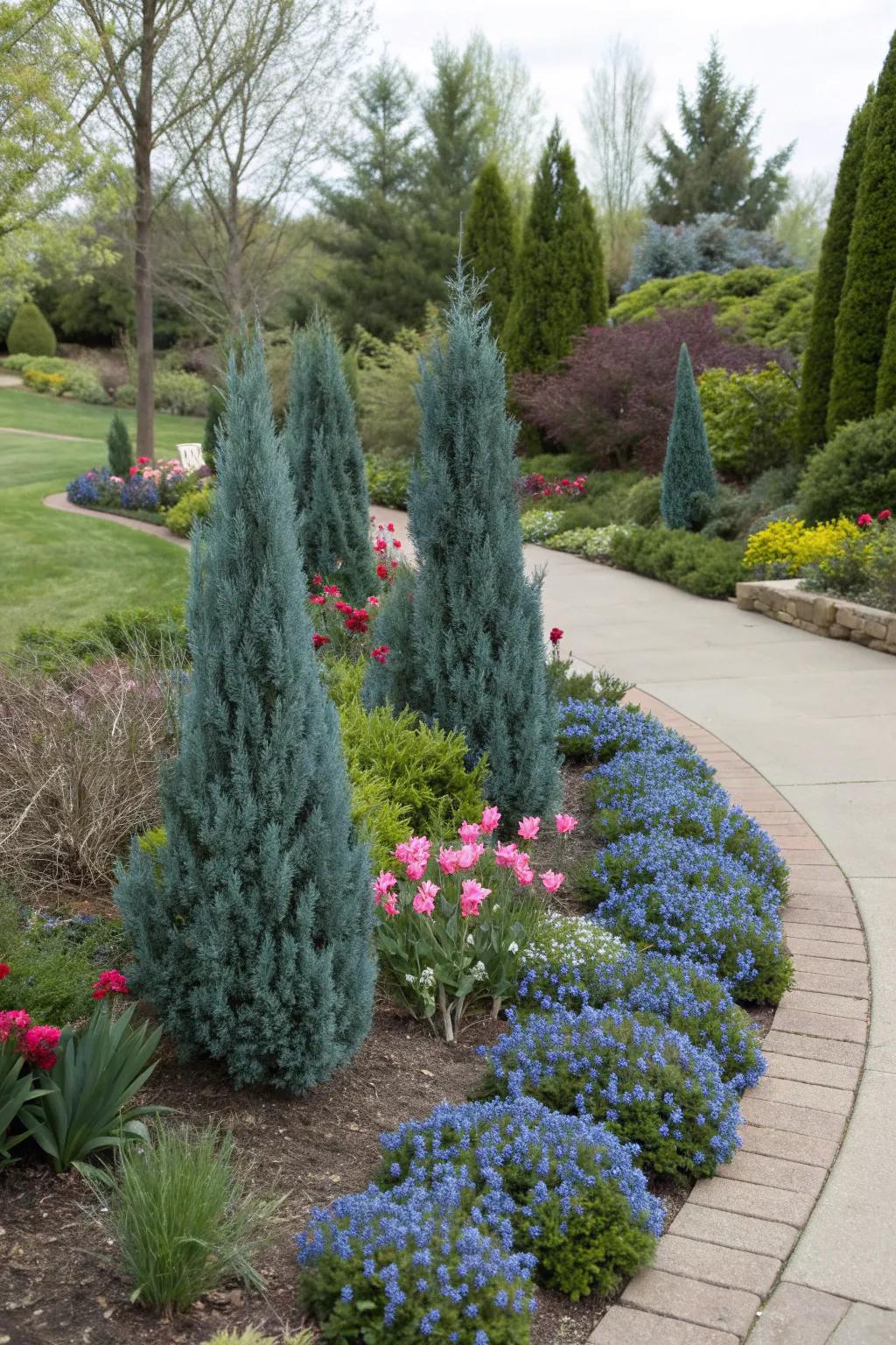 Blue Point Junipers make striking accent pieces in any garden.