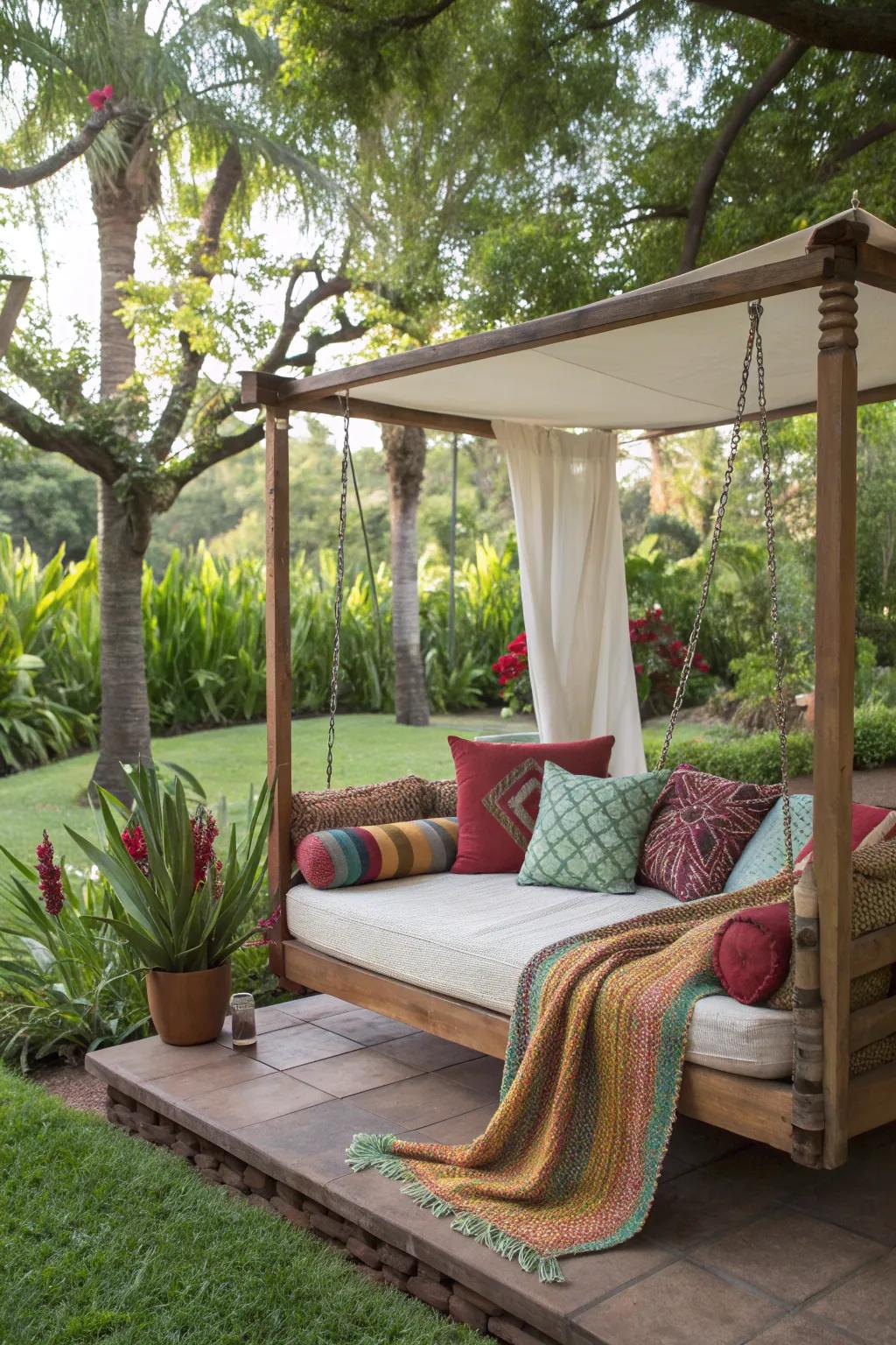A swinging day bed for ultimate relaxation.