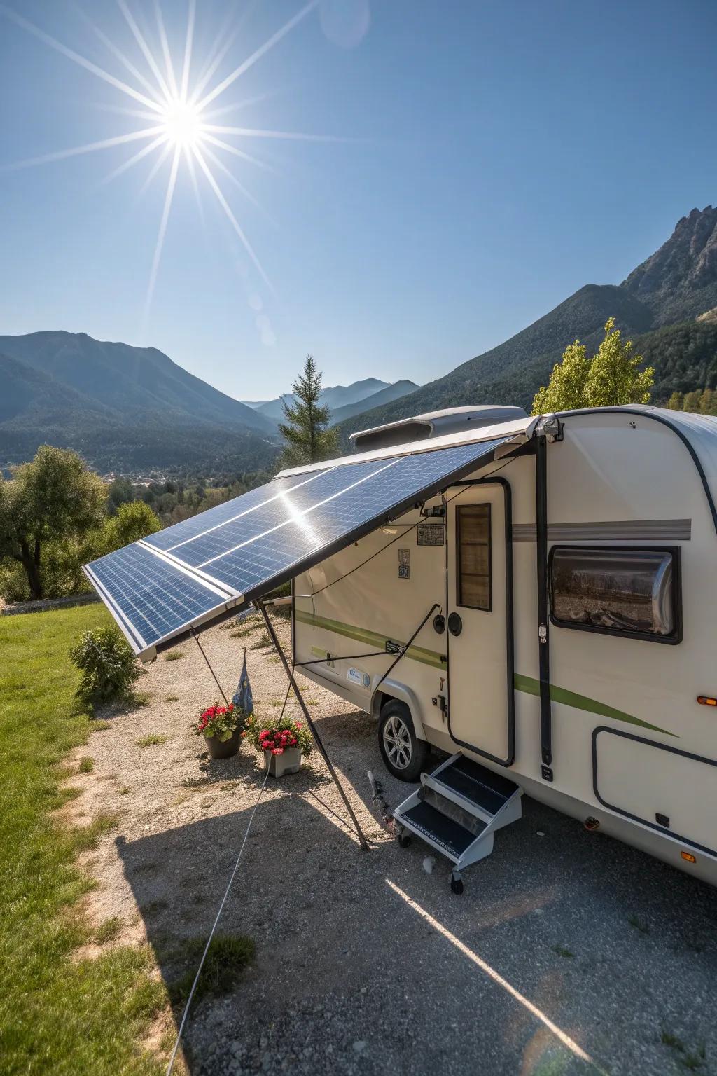 Shade and power with a solar awning.